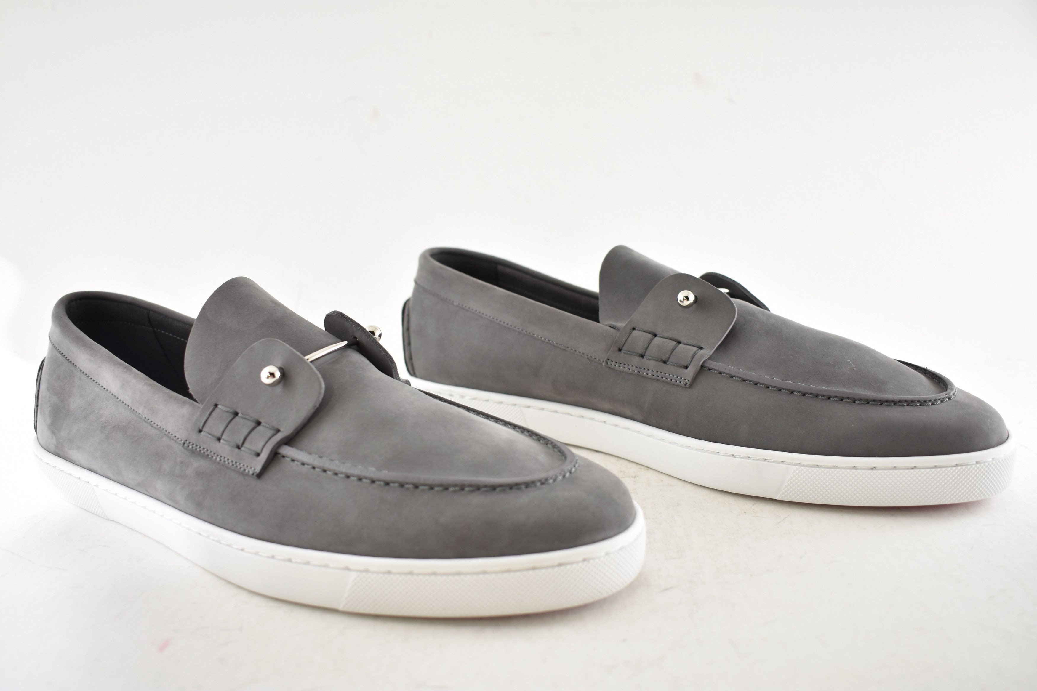 Christian Louboutin Mens Chambeliboat Flat Smoky Grey Loafer Sneaker Boat 45 12 Size US 12 / EU 45 - 4 Thumbnail
