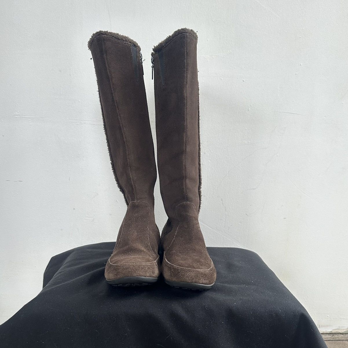 Esprit Vintage high boots Esprit moto suede leather shoes core Size US 9 / IT 39 - 3 Thumbnail