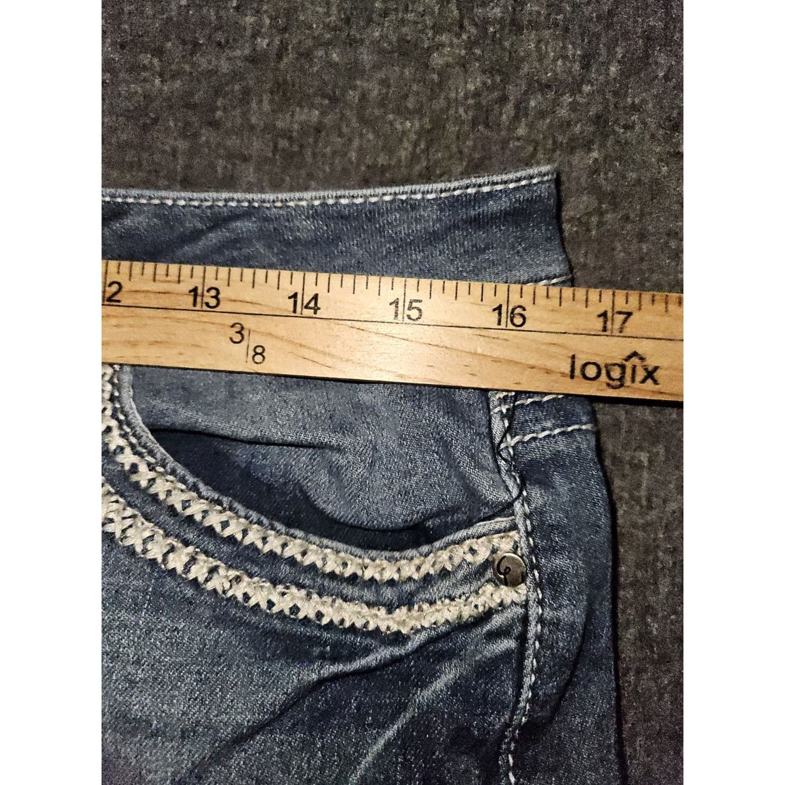 Vintage VINTAGE Earl Jeans Bootcut Jeans Women 10 Low Rise Blue Embroidered 90s Bohemian Logo Womens Size 32" / US 10 / IT 46 - 4 Thumbnail