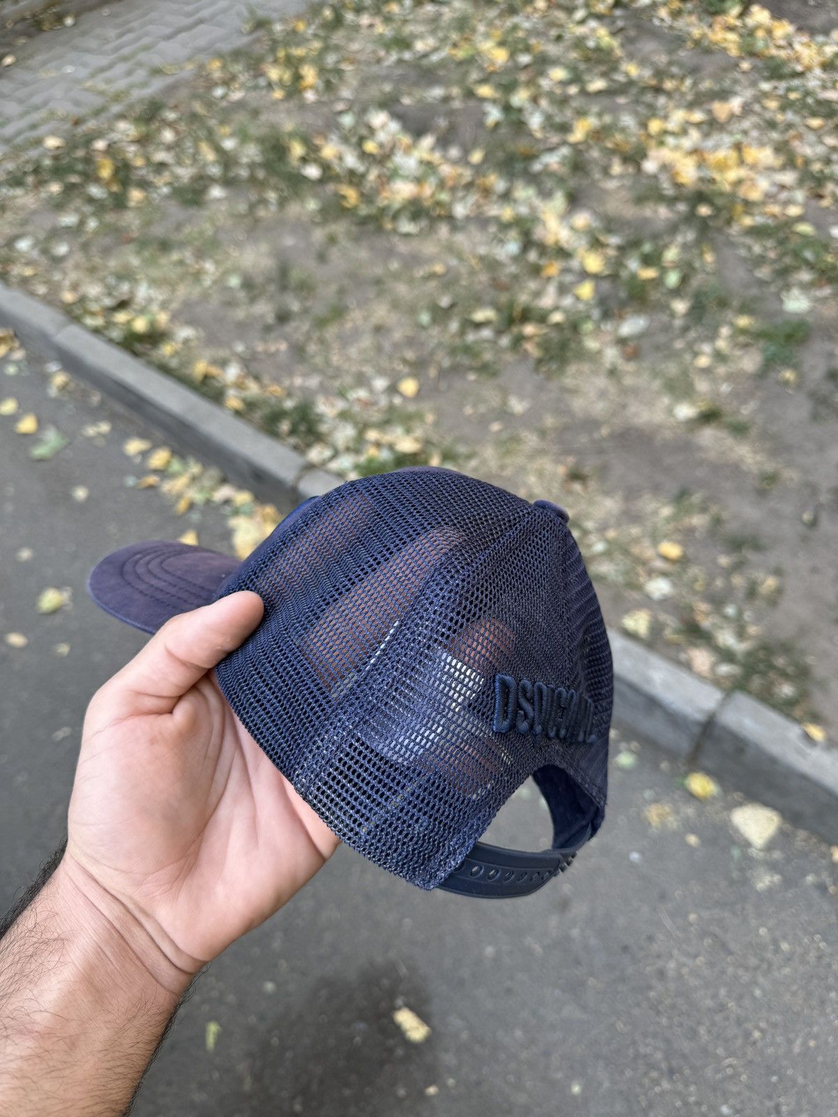 Dsquared2 Mens Vintage Dsquared2 distressed cap hats luxury navy Size ONE SIZE - 5 Thumbnail