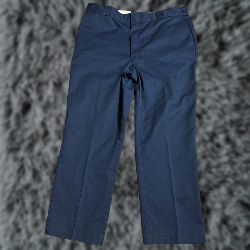 Dickies VINTAGE Dickies Pants Mens 42x30 Work Pants City USA Minimalist 90s Dress Pants Straight Blue Cotton Polyester Regular 65% Polyester 35% Cotton Mens Size US 42 / EU 58 - 1 Thumbnail