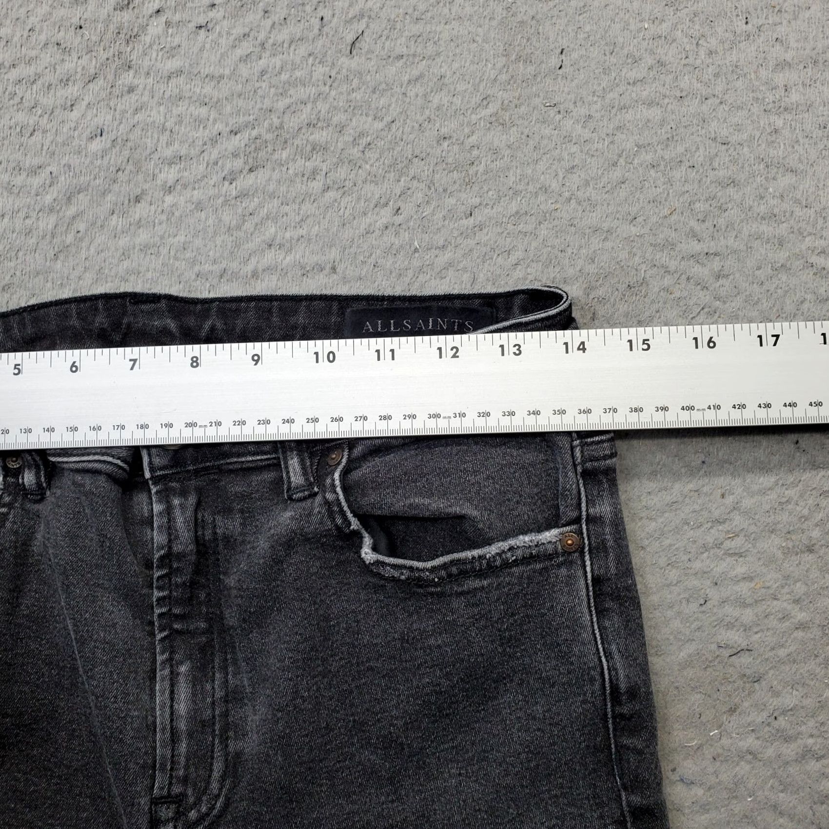 Allsaints AllSaints Jeans Womens 30 Black Denim 5-Pocket Dark Wash Comfort Skinny Leg Size 30" / US 8 / IT 44 - 6 Thumbnail