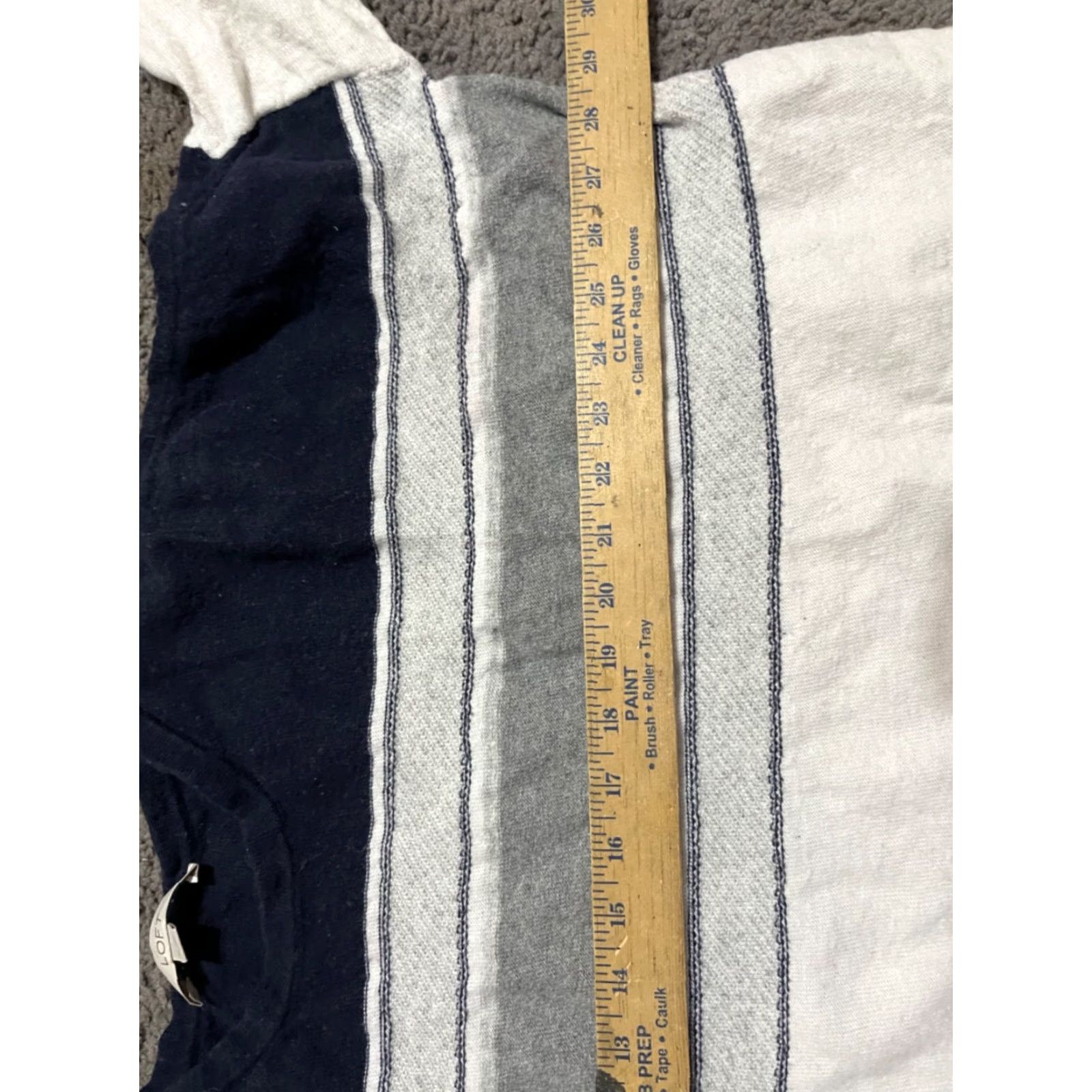 Loft LOFT Blouse Women's 1/2 Sleeve Gray Black Striped Size M Multicolor Geometric Button Cuff Pocket Hi Low Regular Fit Pullover Size M / US 6-8 / IT 42-44 - 5 Thumbnail