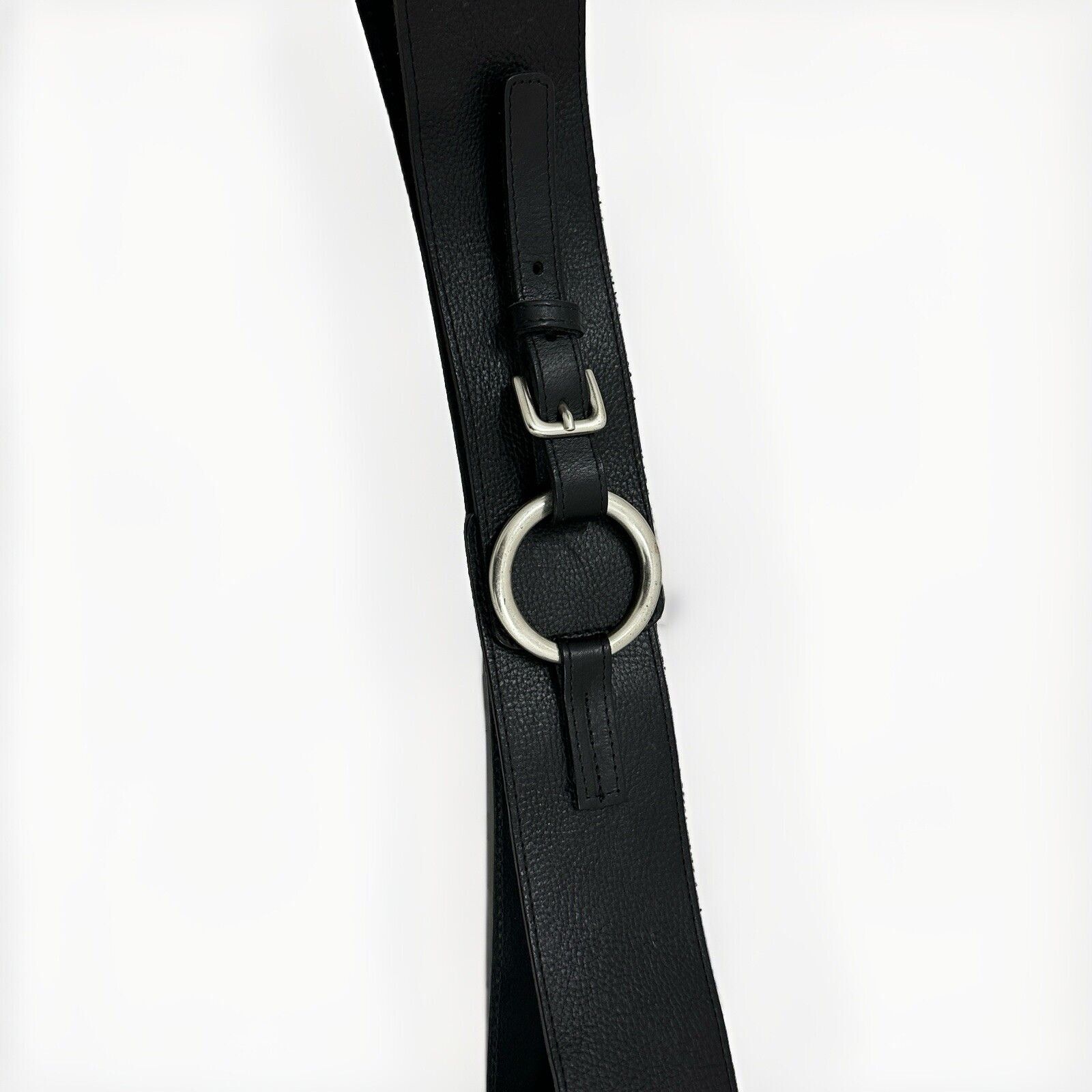 Vintage Kirsten Schjonning Denmark Womens Leather Wide Belt Rave y2k Size ONE SIZE - 2 Thumbnail