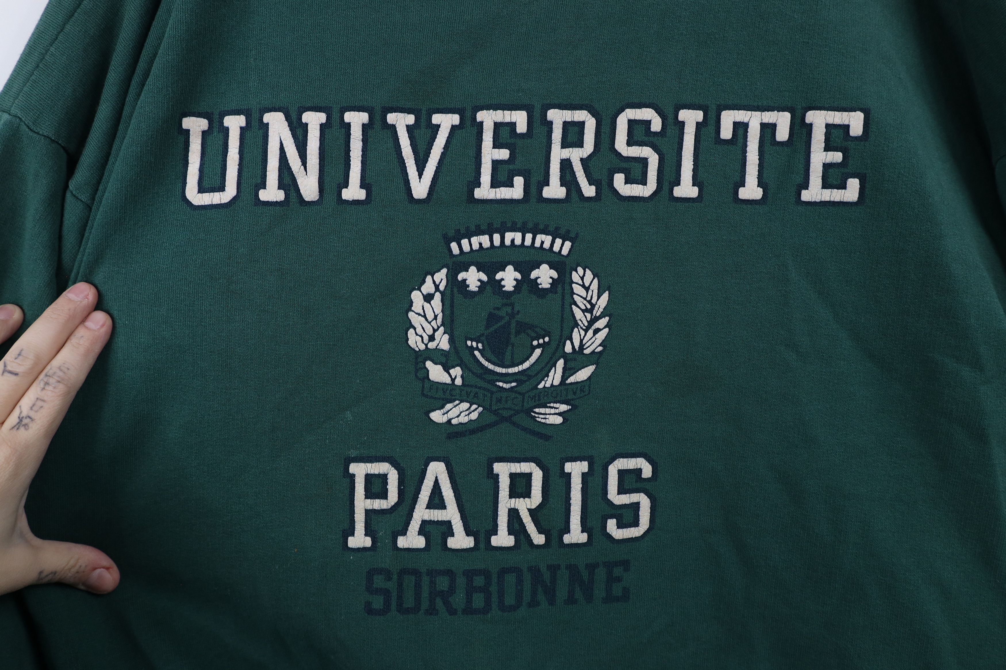 Vintage Vintage 90s Streetwear Fit University of Paris Sweatshirt Size US L / EU 52-54 / 3 - 4 Thumbnail