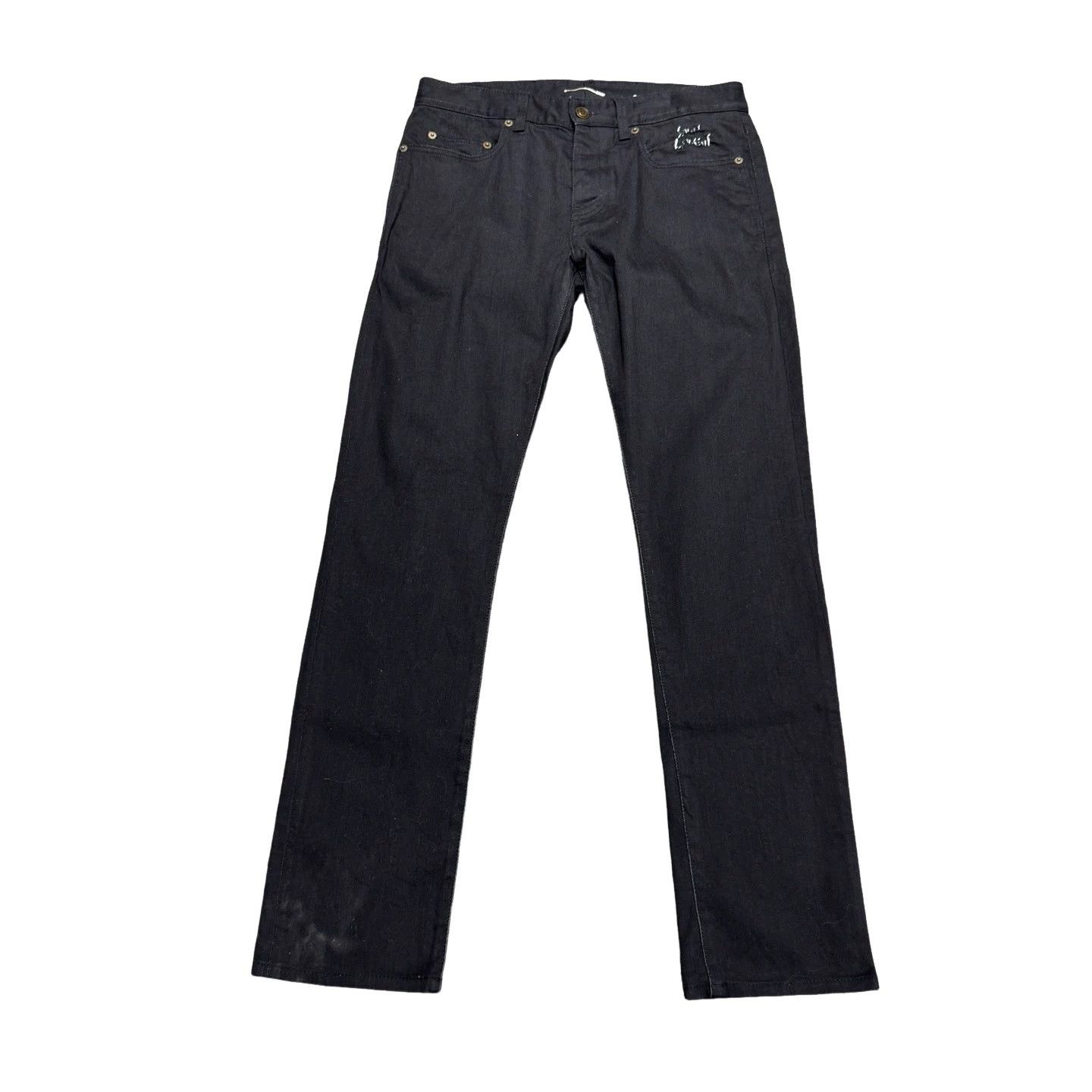 Saint Laurent Paris Saint Laurent Embroidered Logo Jeans Size 31 Size US 31 - 1 Thumbnail