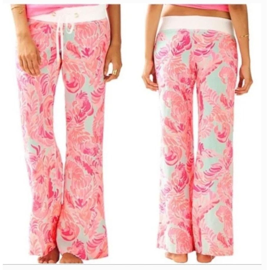 Lilly Pulitzer NWT Lilly Pulitzer Linen Beach Palazzo Pants XS/S Love Birds Size 26" / US 2 / IT 38 - 3 Thumbnail