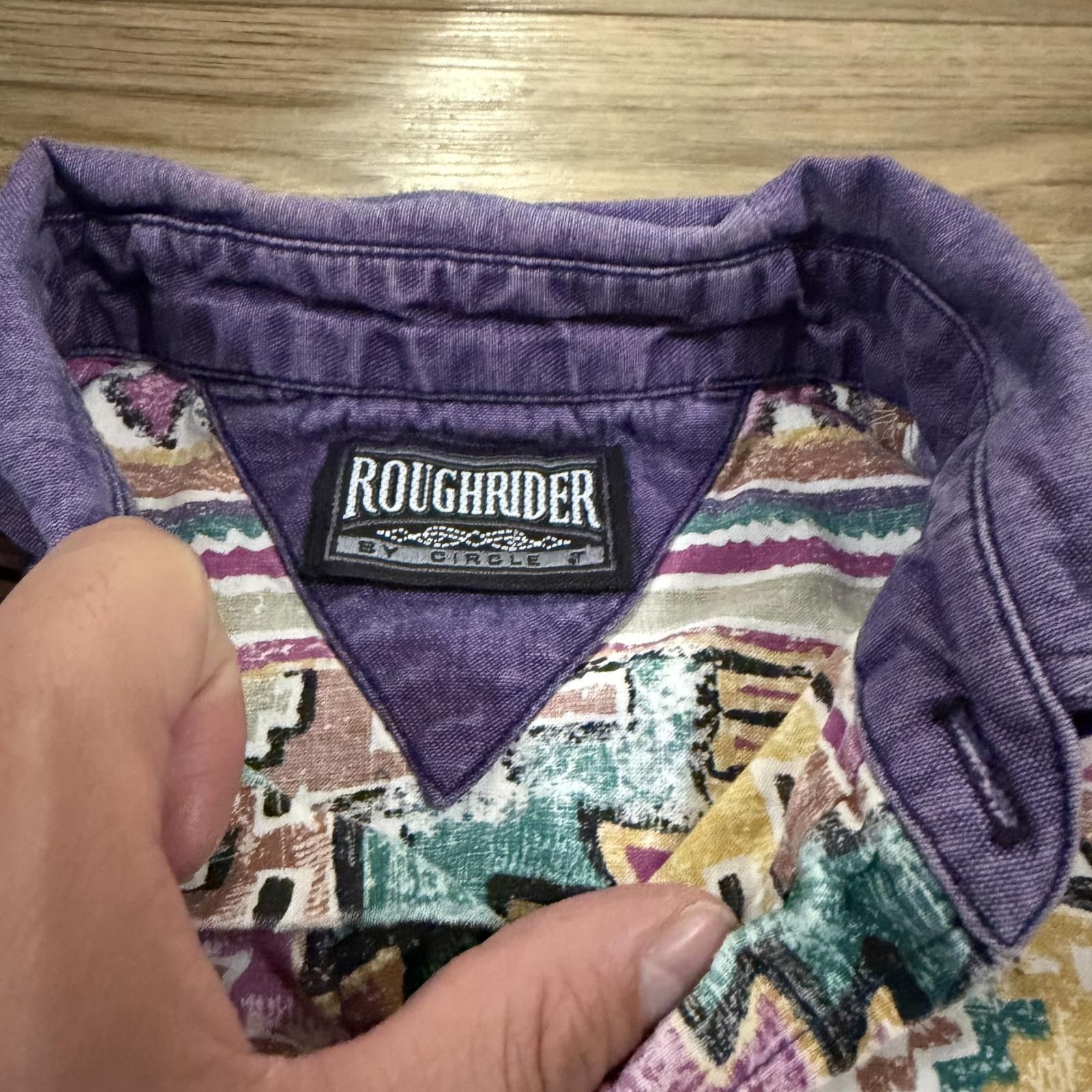 Other Vintage Purple Aztec Western Roughrider by Circle T Shirt Size US M / EU 48-50 / 2 - 2 Thumbnail