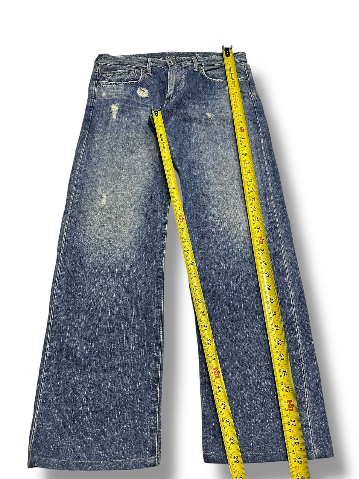 Edwin Edwin 502R Vintage 90's Distressed Baggy Loose & Faded Wash Size US 33 - 12 Thumbnail