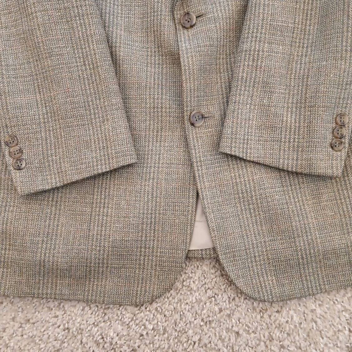 Brooks Brothers Brooks Brothers Blazer Mens 42 Long Green Plaid Single-Breasted Two-Button Notch Lapel Vintage No Size 42R - 4 Thumbnail