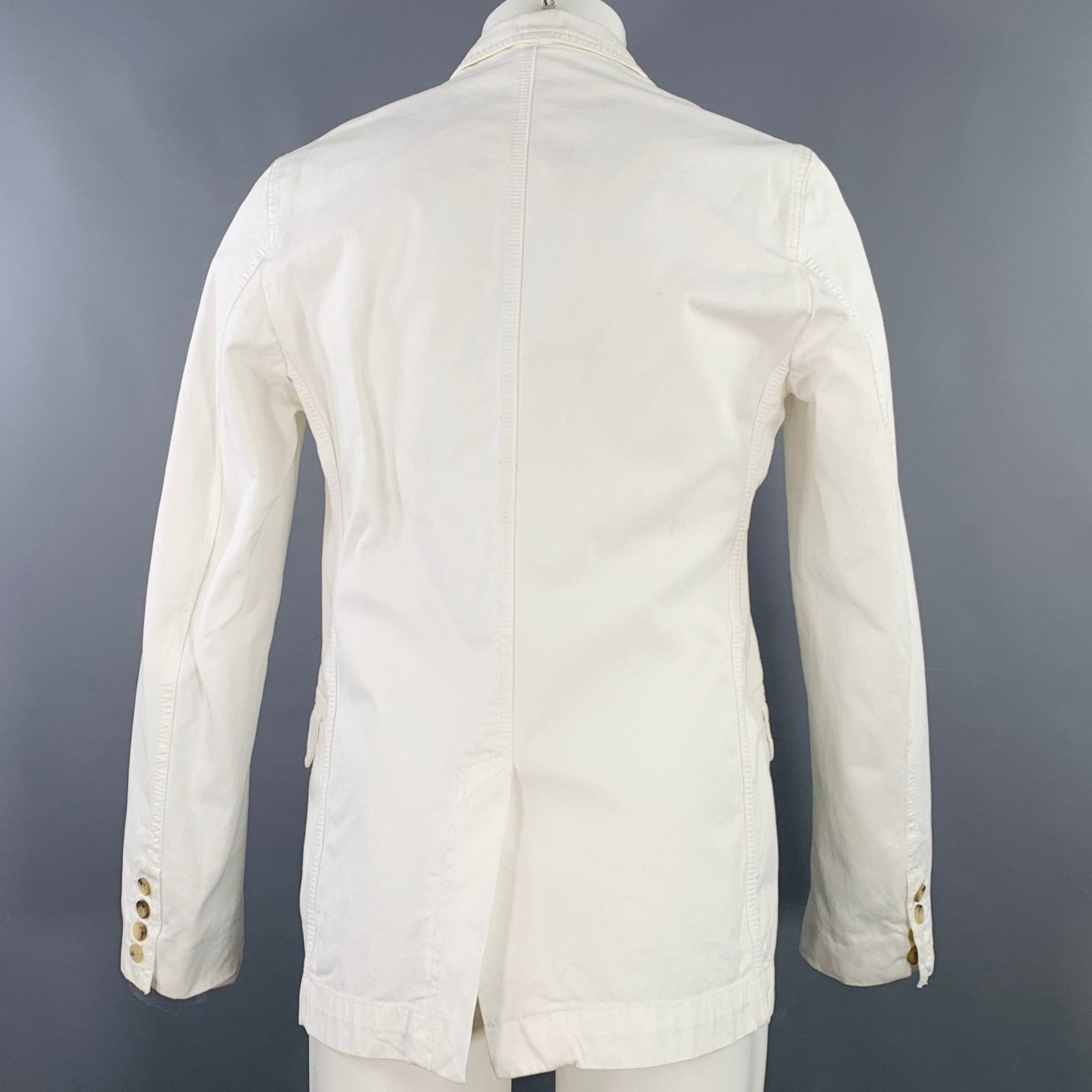 Dolce & Gabbana Size 38 White Cotton Peak Lapel Jacket Size US M / EU 48-50 / 2 - 3 Thumbnail