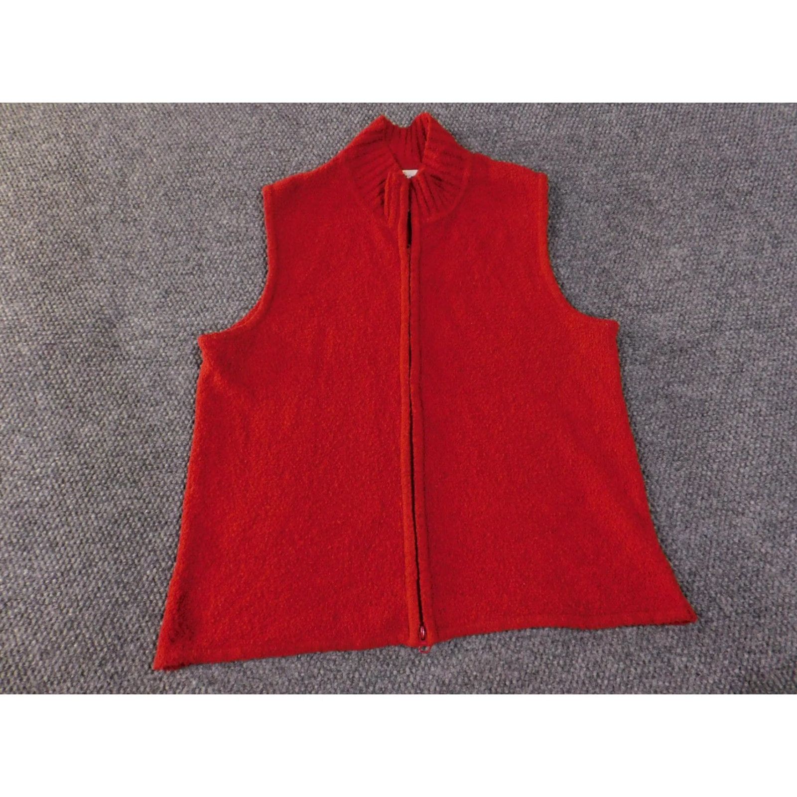 Coldwater Creek Coldwater Creek Vest Womens XL Red Wool Blend Full Zip Mock Neck Sweater Size XL / US 12-14 / IT 48-50 - 2 Thumbnail