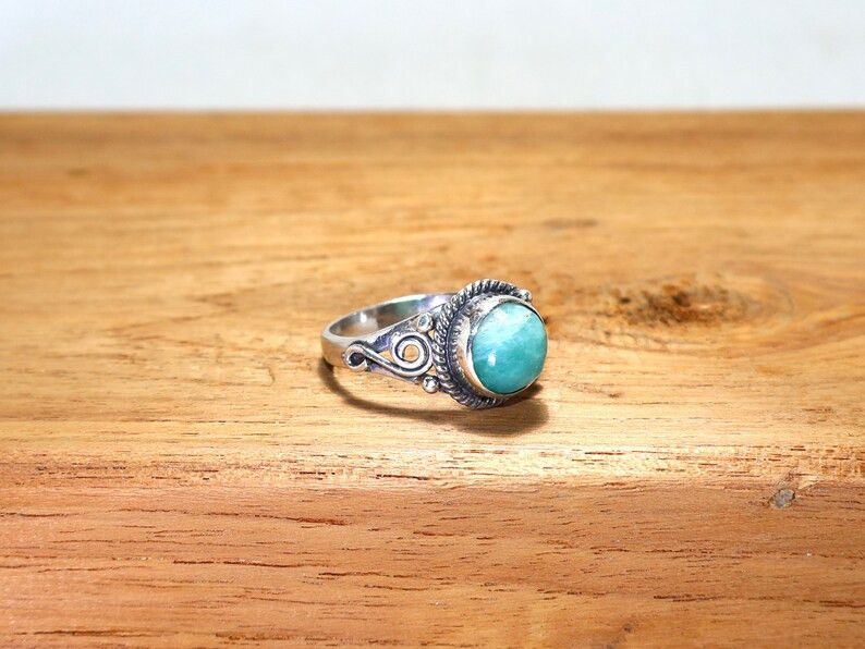 Handmade Handmade Amazonite Ring: 925 Silver Ring, Gift for Christmas Size ONE SIZE - 3 Thumbnail