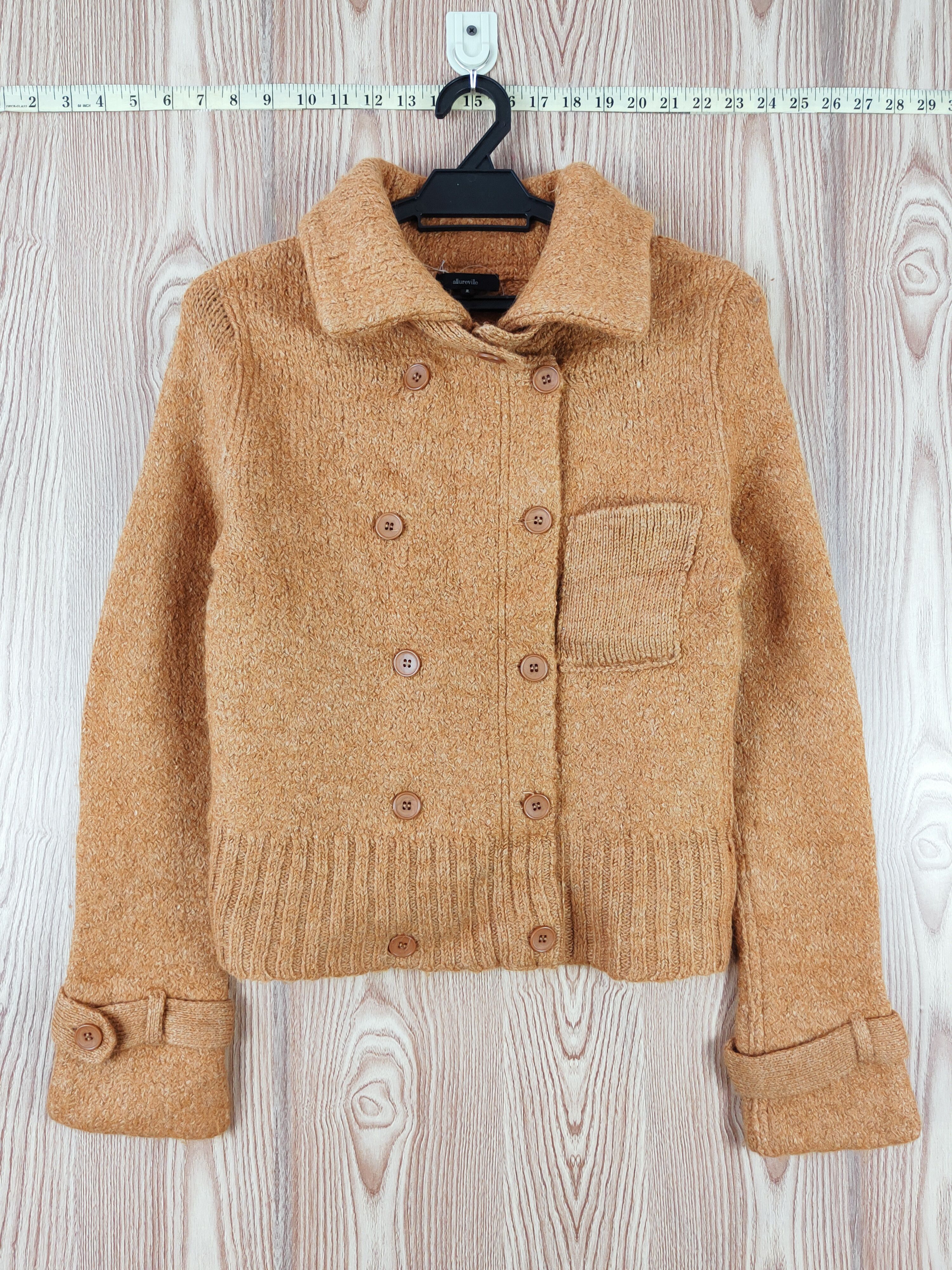 Allureville Brown Knitwear Crop Top Jackets #W738