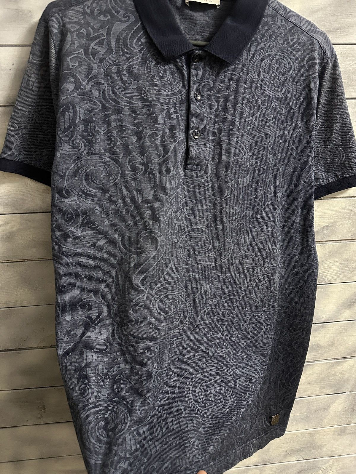 Versace Rare Luxury Polo Versace Monogram full Print Size US L / EU 52-54 / 3 - 11 Thumbnail