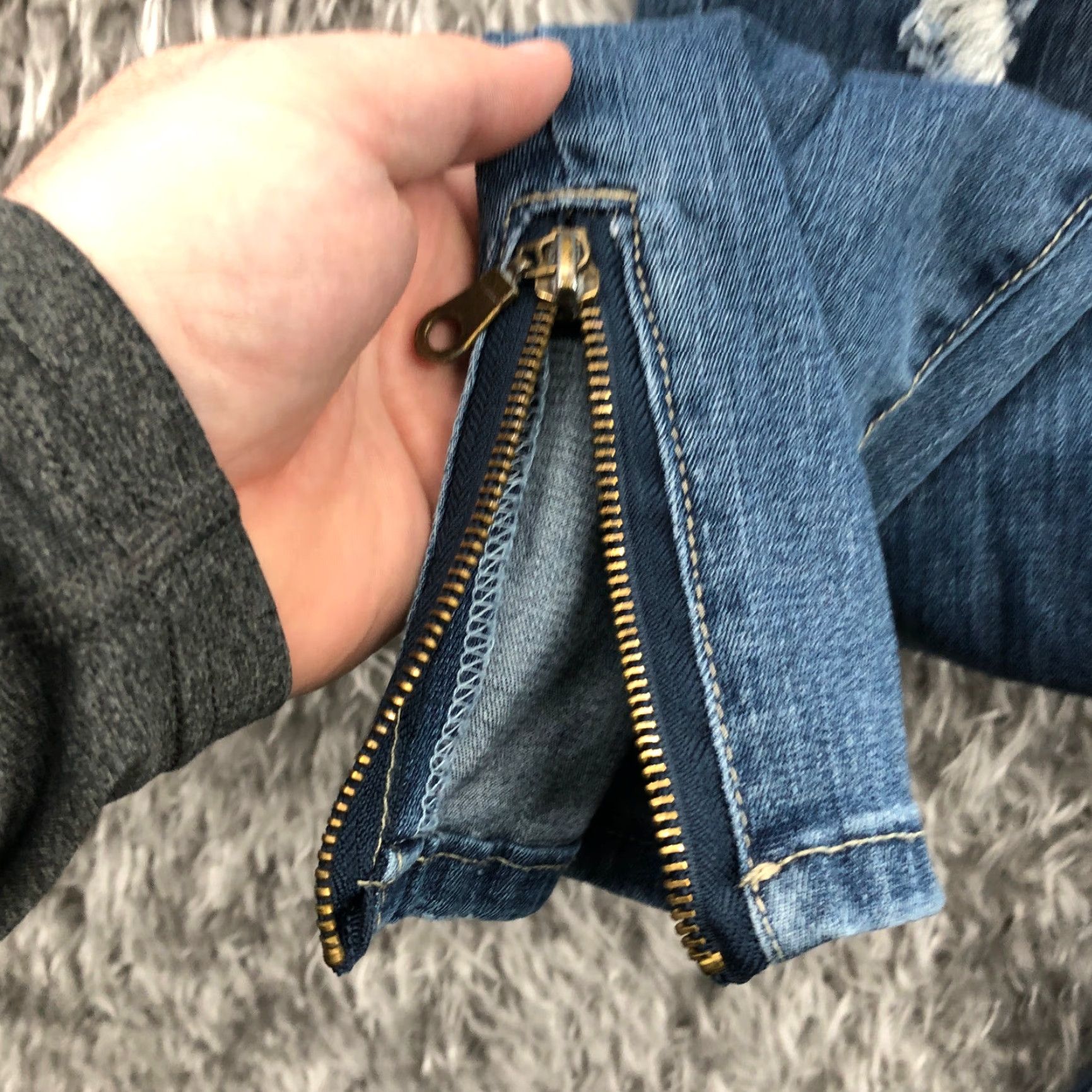 Vintage Celebrity Pink Jeans Juniors Size 13 Ankle Zip Mid Rise Dark Wash Blue Denim Womens Size 34" / US 12 / IT 48 - 5 Thumbnail