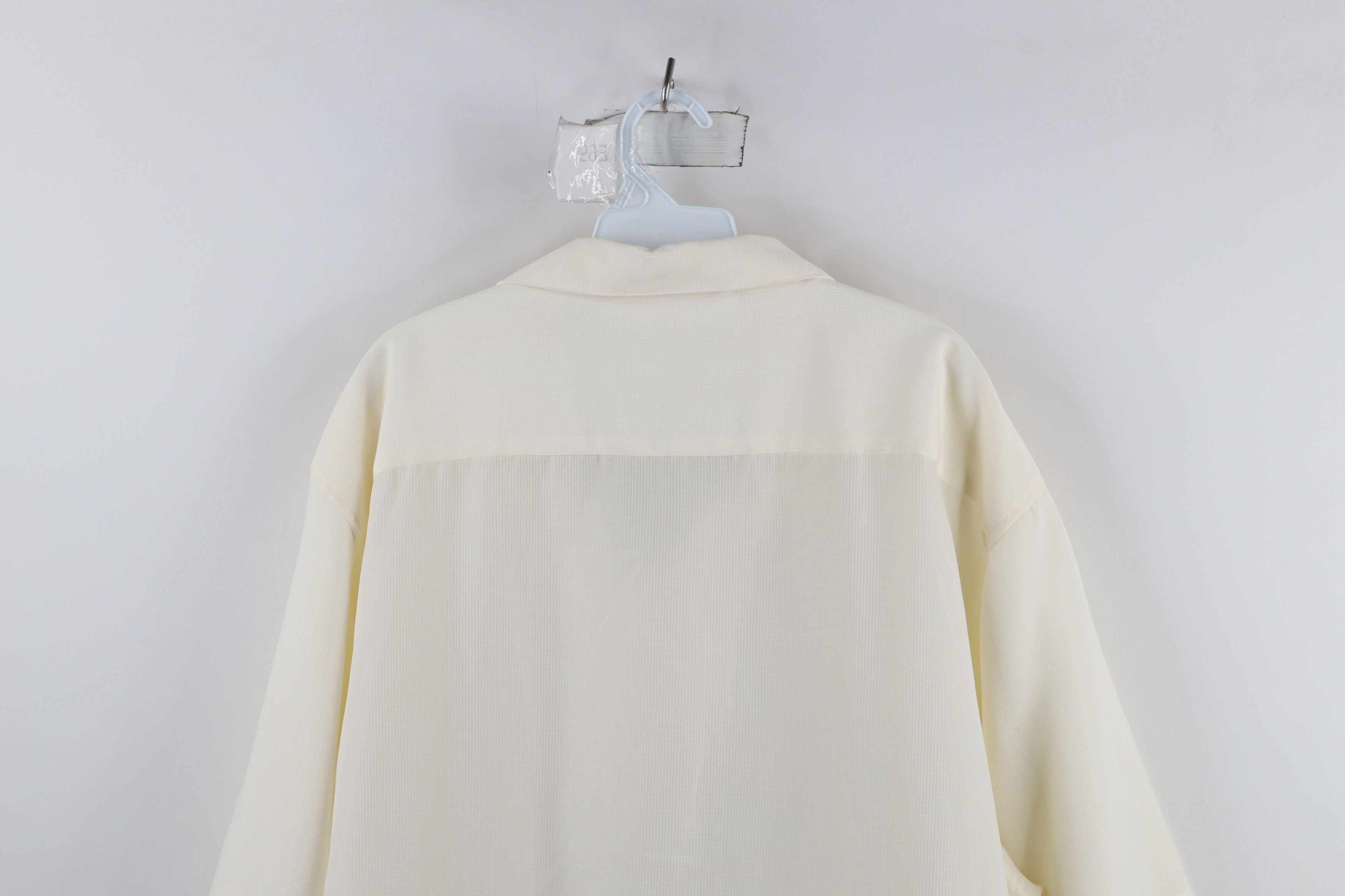 Vintage Vintage 90s Rockabilly Leaf Looped Collar Button Shirt Cream Size US XXL / EU 58 / 5 - 9 Thumbnail