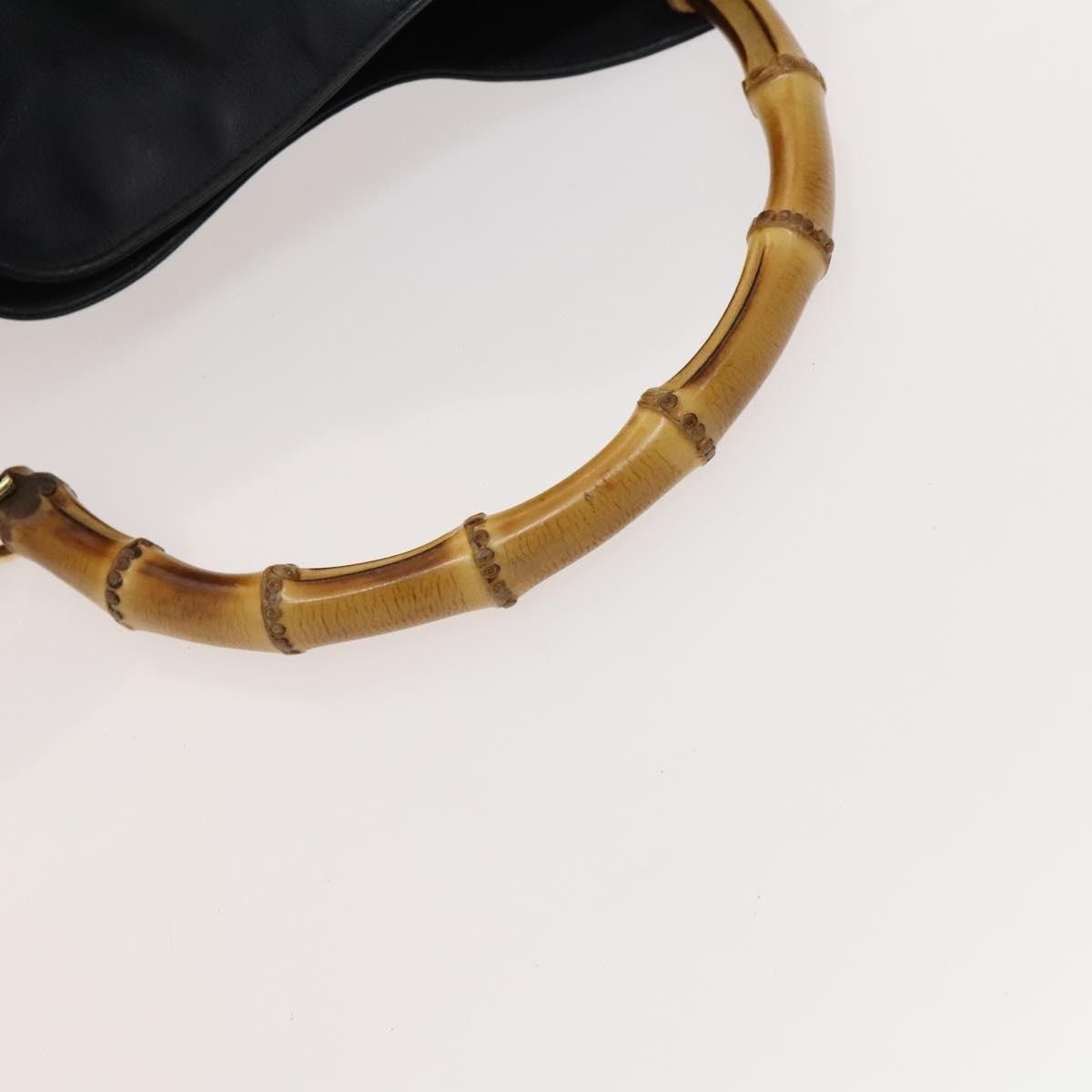 Gucci GUCCI Bamboo Hand Bag Leather Black Gold 001 1781 001 1781 Size ONE SIZE - 7 Thumbnail