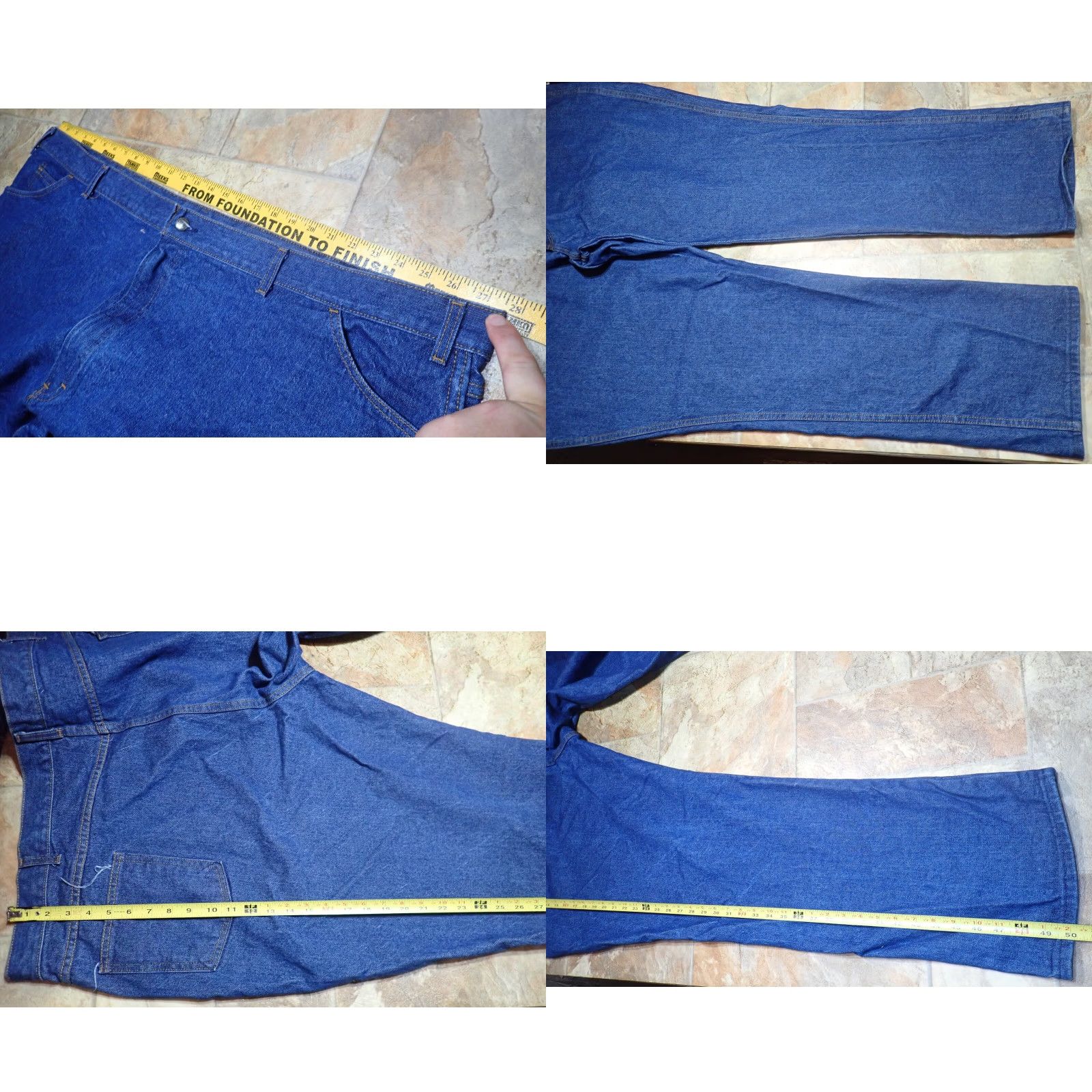 Vintage VINTAGE USA WORKS Jeans 54x36 Heavyweight Denim 5-Pocket Blue 90s USA Made Lot of 2 Mens Size US 38 / EU 54 - 8 Thumbnail