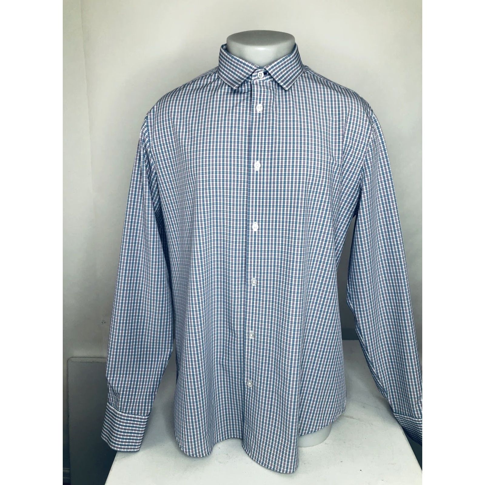 Mizzen+Main MIZZEN+MAIN Plaid Button-Up XL Long Sleeve Shirt Mens Slim Trim Fit EXCELLENT Size US XL / EU 56 / 4 - 2 Thumbnail