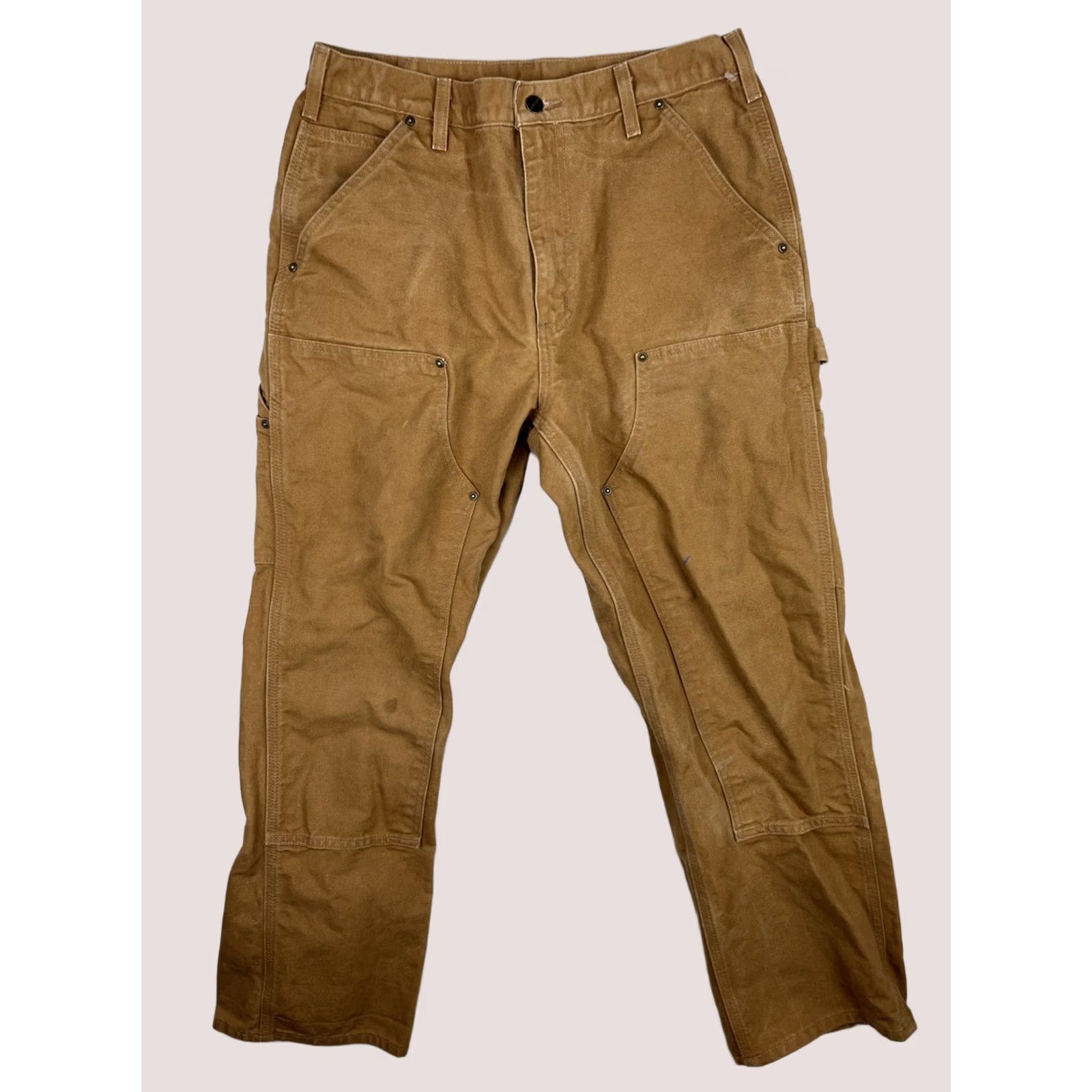 Carhartt Carhartt Pants Mens 32x30 Canvas Carpenter Brown 5-Pocket Straight Relaxed B136 BRN Size US 32 / EU 48 - 1 Thumbnail