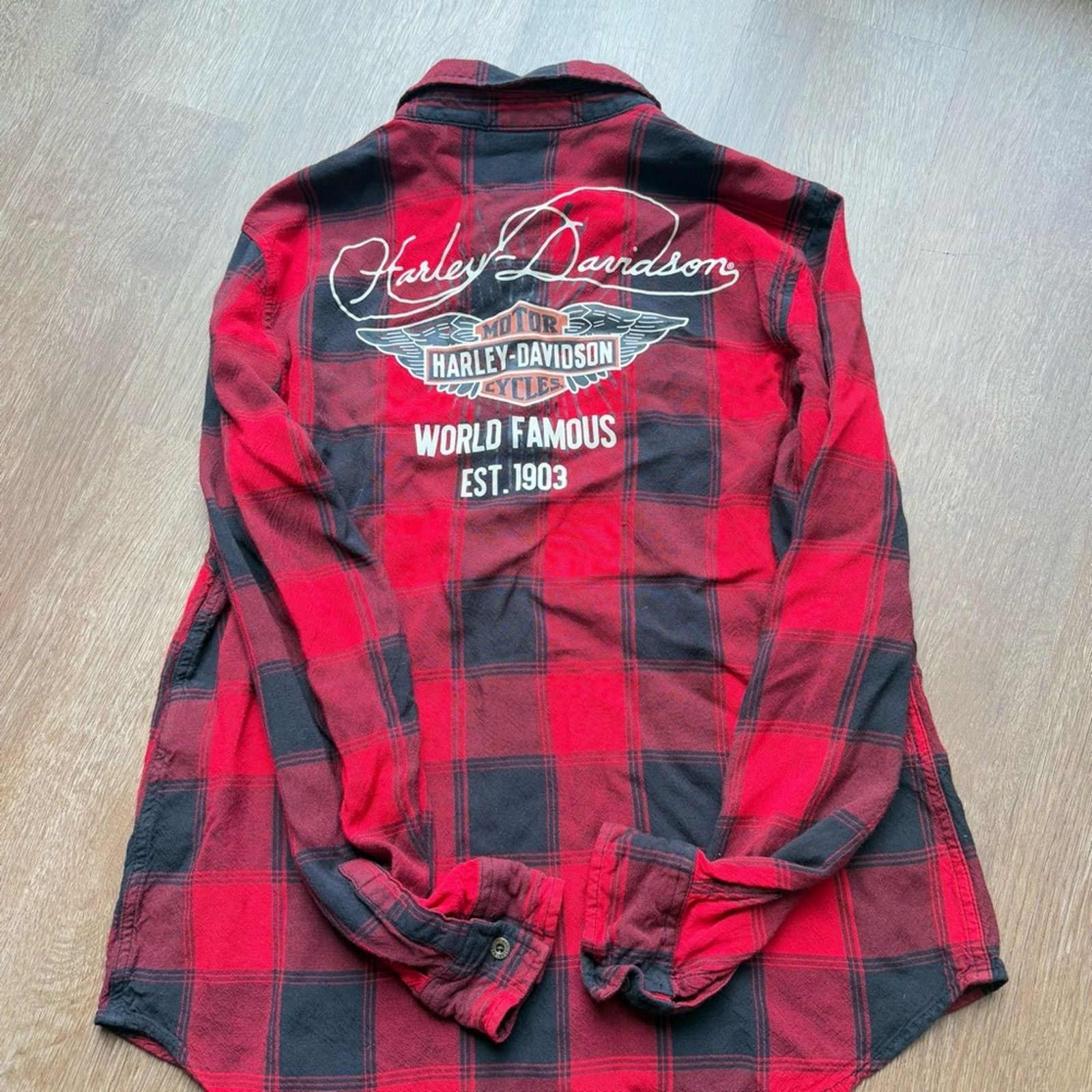 Harley Davidson HARLEY-DAVIDSON WORLD FAMOUS PLAID WOMEN'S SHIRT M Size M / US 6-8 / IT 42-44 - 2 Thumbnail