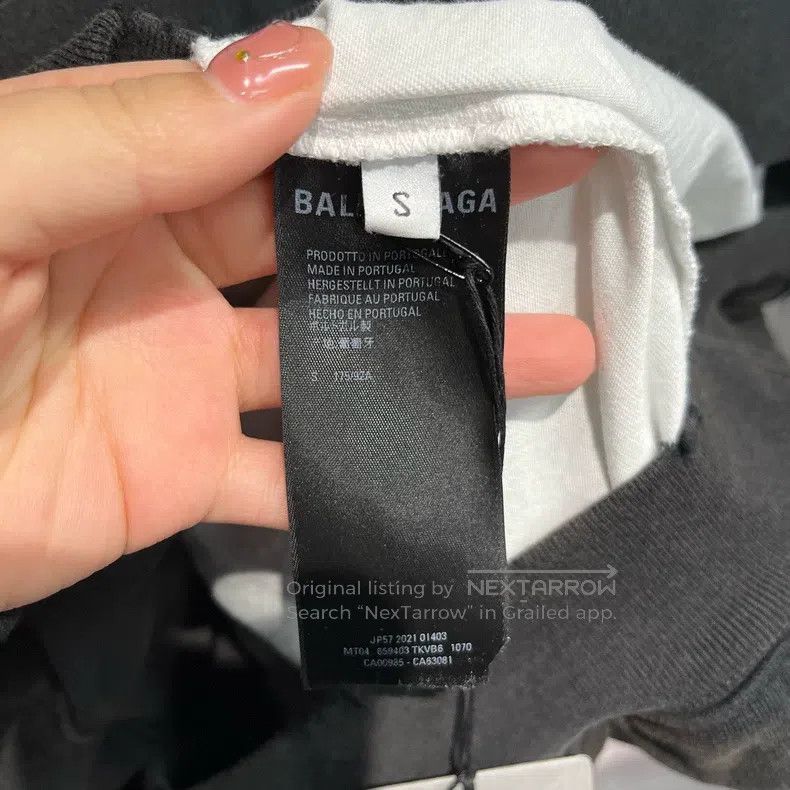 Balenciaga Balenciaga Black Print Crack Design Hole Crack Effect Size US S / EU 44-46 / 1 - 2 Thumbnail
