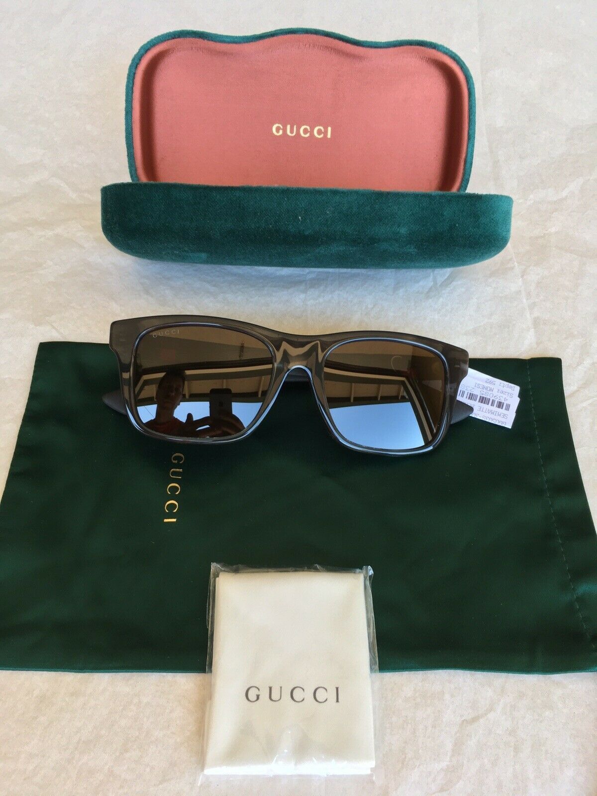 Gucci Gucci GG0008SA 004 54mm Rectangle Sunglasses Size ONE SIZE - 2 Thumbnail