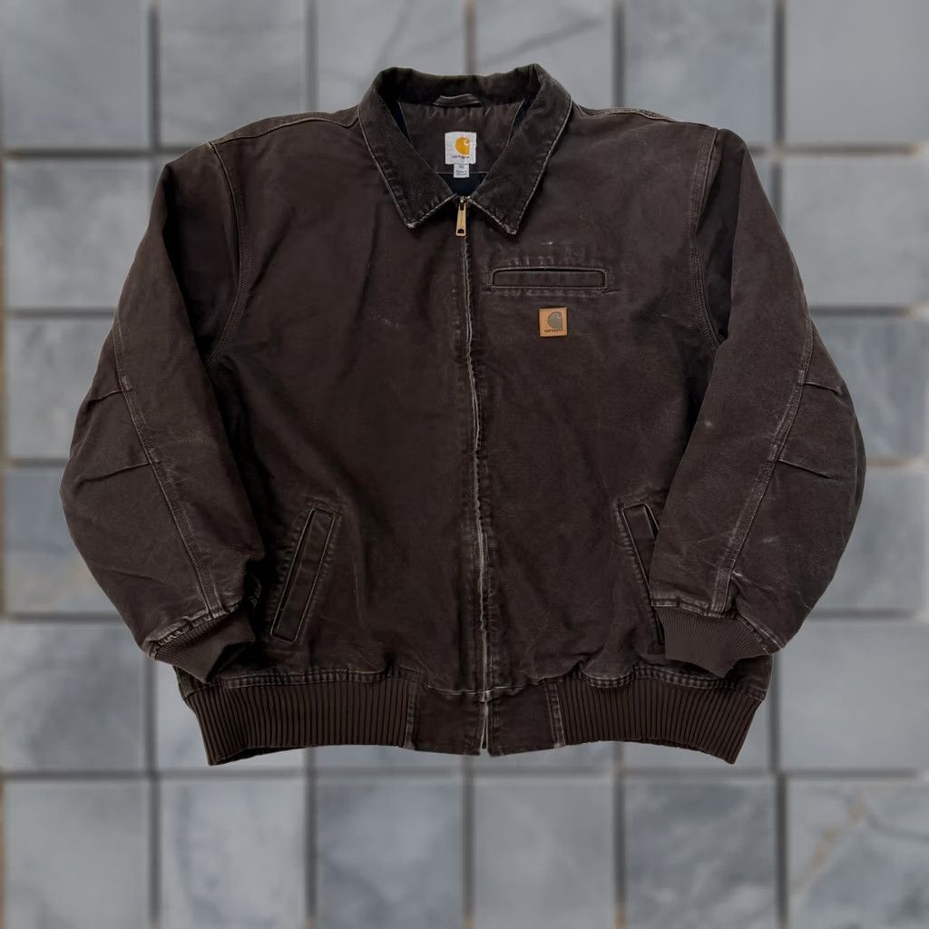 Carhartt VINTAGE Carhartt Bankston Jacket Mens 3XL Brown Quilted Detroit Bomber Jacket Zip Pockets Size US XXL / EU 58 / 5 - 1 Thumbnail