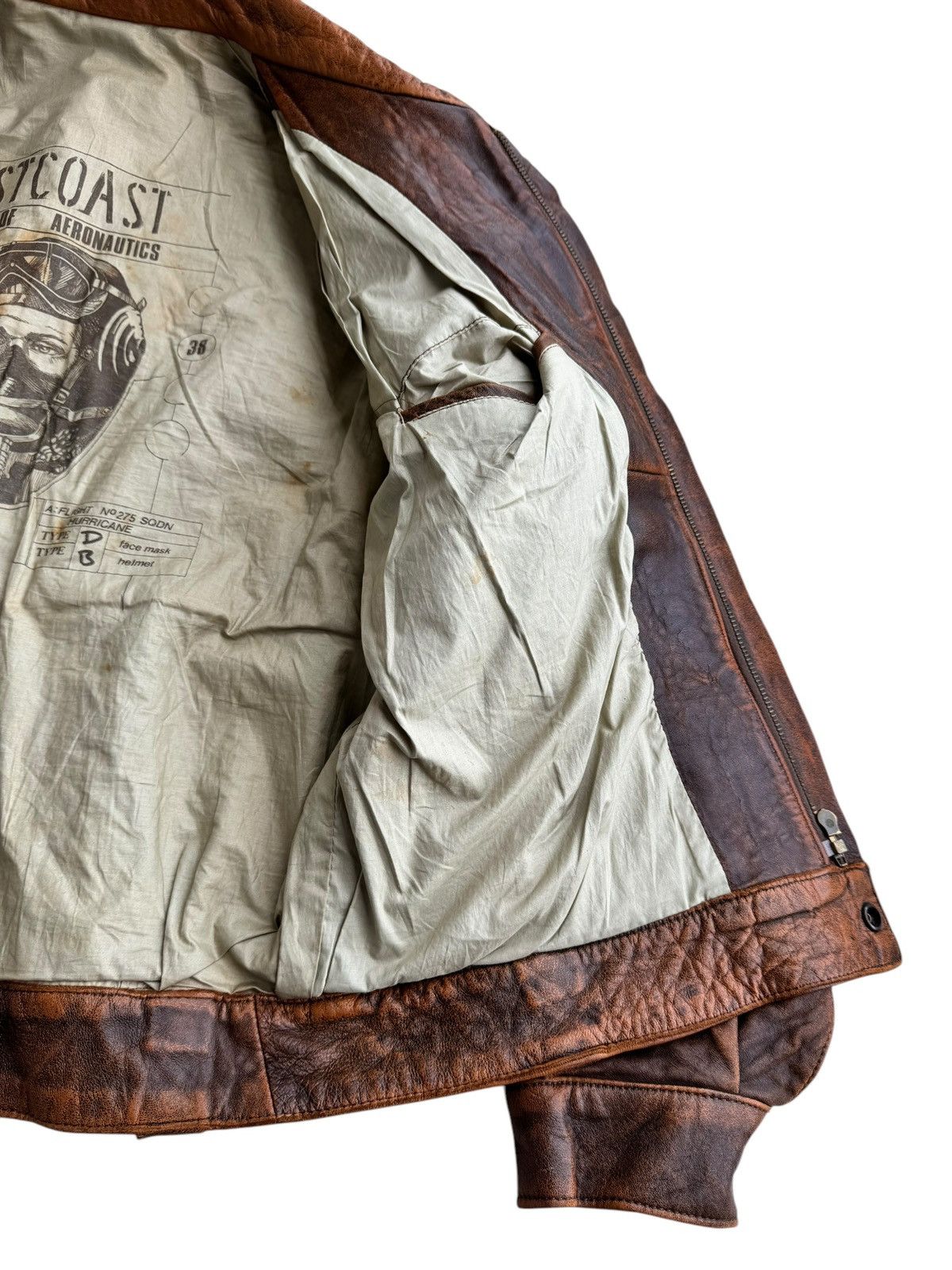 Avirex Vintage Distressed Undbranded Leather Jacket Removable Sleve Size US M / EU 48-50 / 2 - 12 Thumbnail