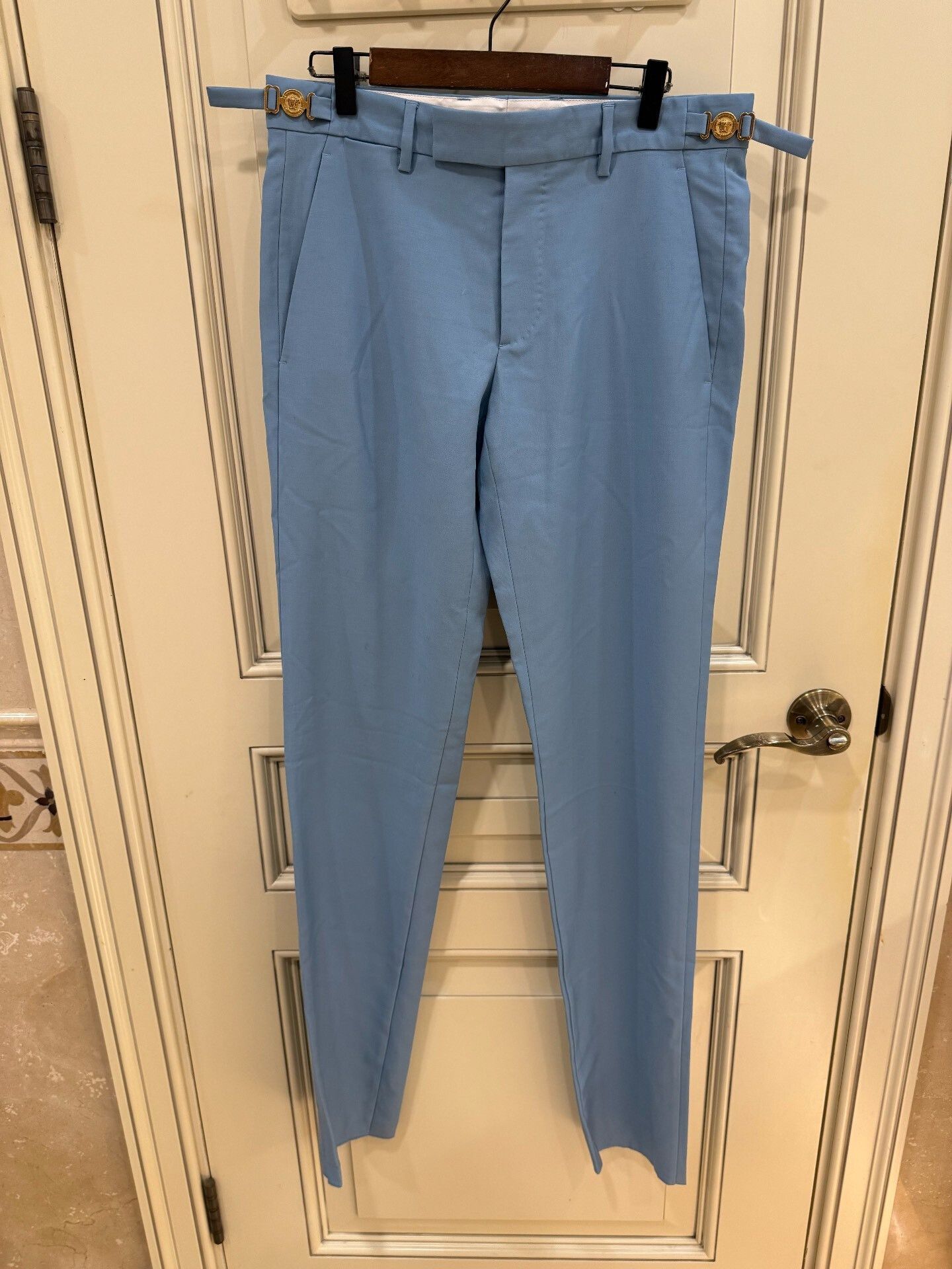 Versace Versace Light Blue Wool Trousers Size 46 Size US 30 / EU 46 - 1 Thumbnail