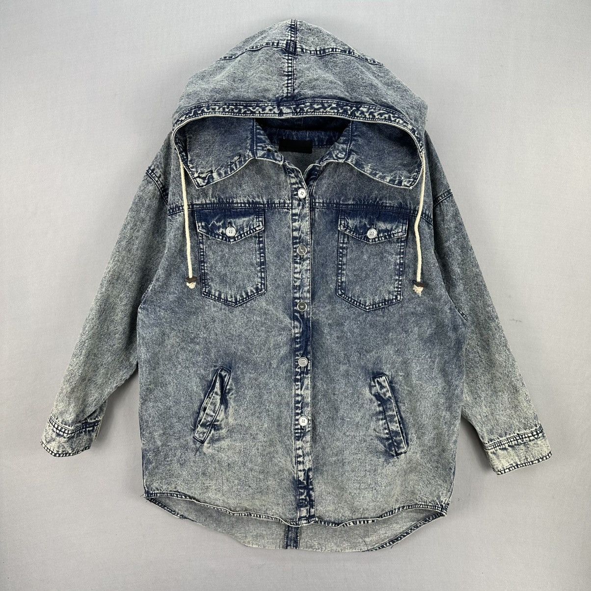 Japanese Brand × Vintage Vintage 90's Ladies Denim Jacket Hoodie by CRYX Size M / US 6-8 / IT 42-44 - 1 Thumbnail