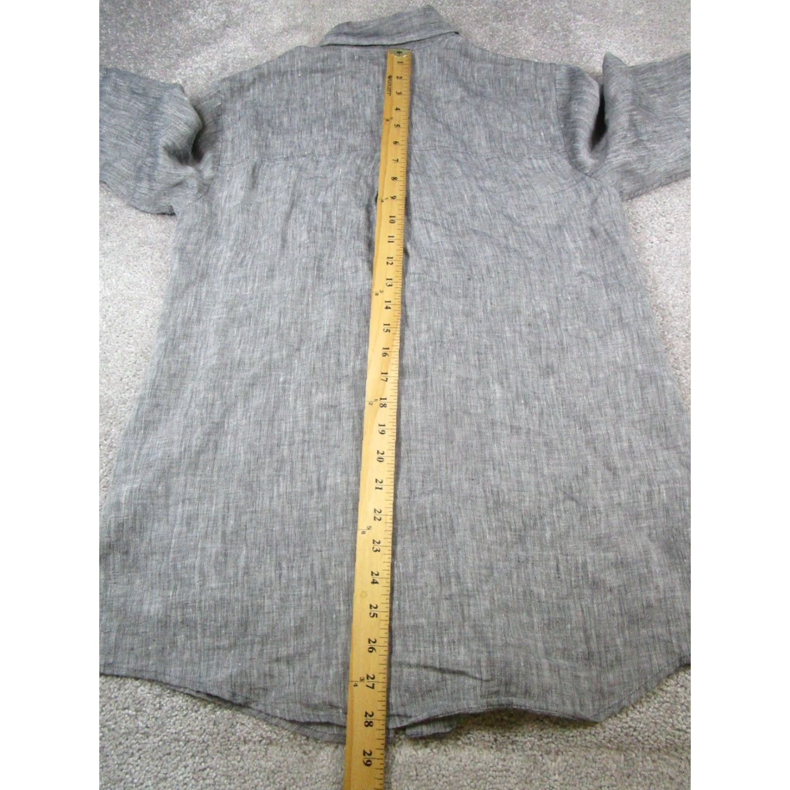 Vintage VINTAGE Hinson Wu Button-Up Shirt Women Small Gray Linen Long Sleeve Collar Size S / US 4 / IT 40 - 7 Thumbnail