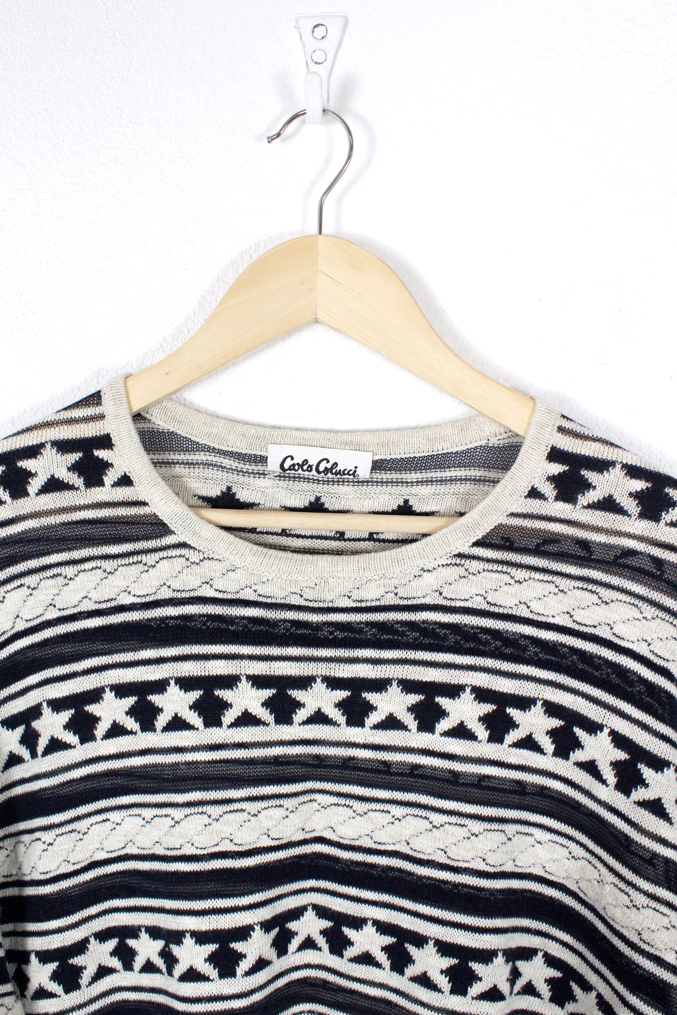 Carlo Colucci × Coogi × Vintage Carlo Colucci Marine Sailor Star Knit Wool Sweater 46 Size US S / EU 44-46 / 1 - 2 Thumbnail
