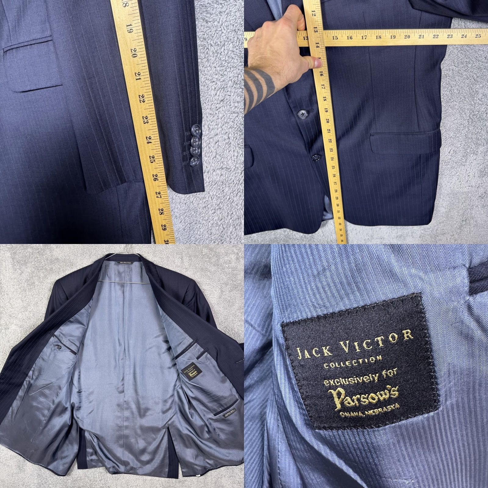 Jack Victor Jack Victor Sport Coat Mens 43L Wool Blazer Jacket Size 46R - 8 Thumbnail
