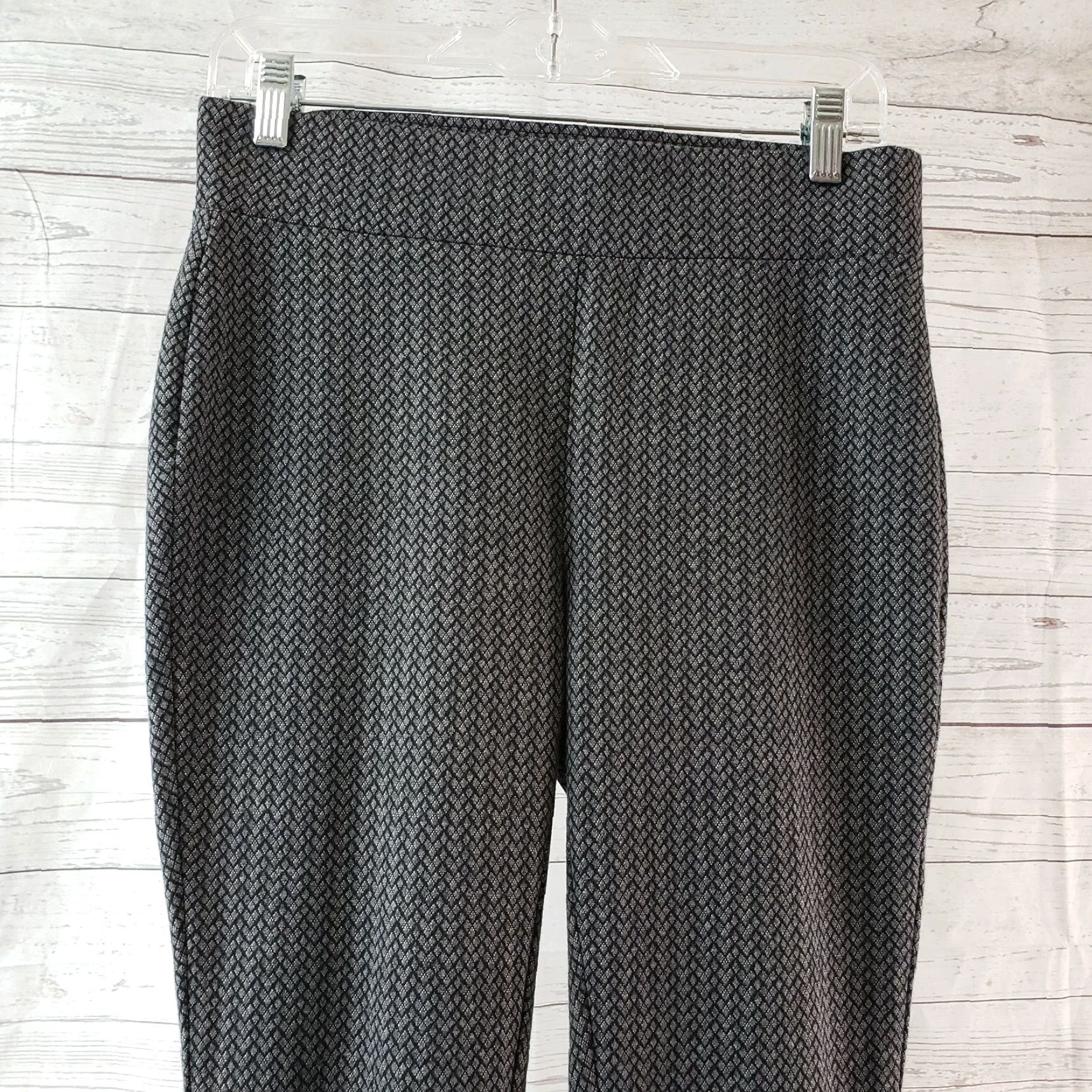 Loft LOFT Ann Taylor Womens Legging Pants Sz Small Gray Black Geometric Mid Rise Skinny Inseam 27 oz? Size 28" / US 6 / IT 42 - 2 Thumbnail