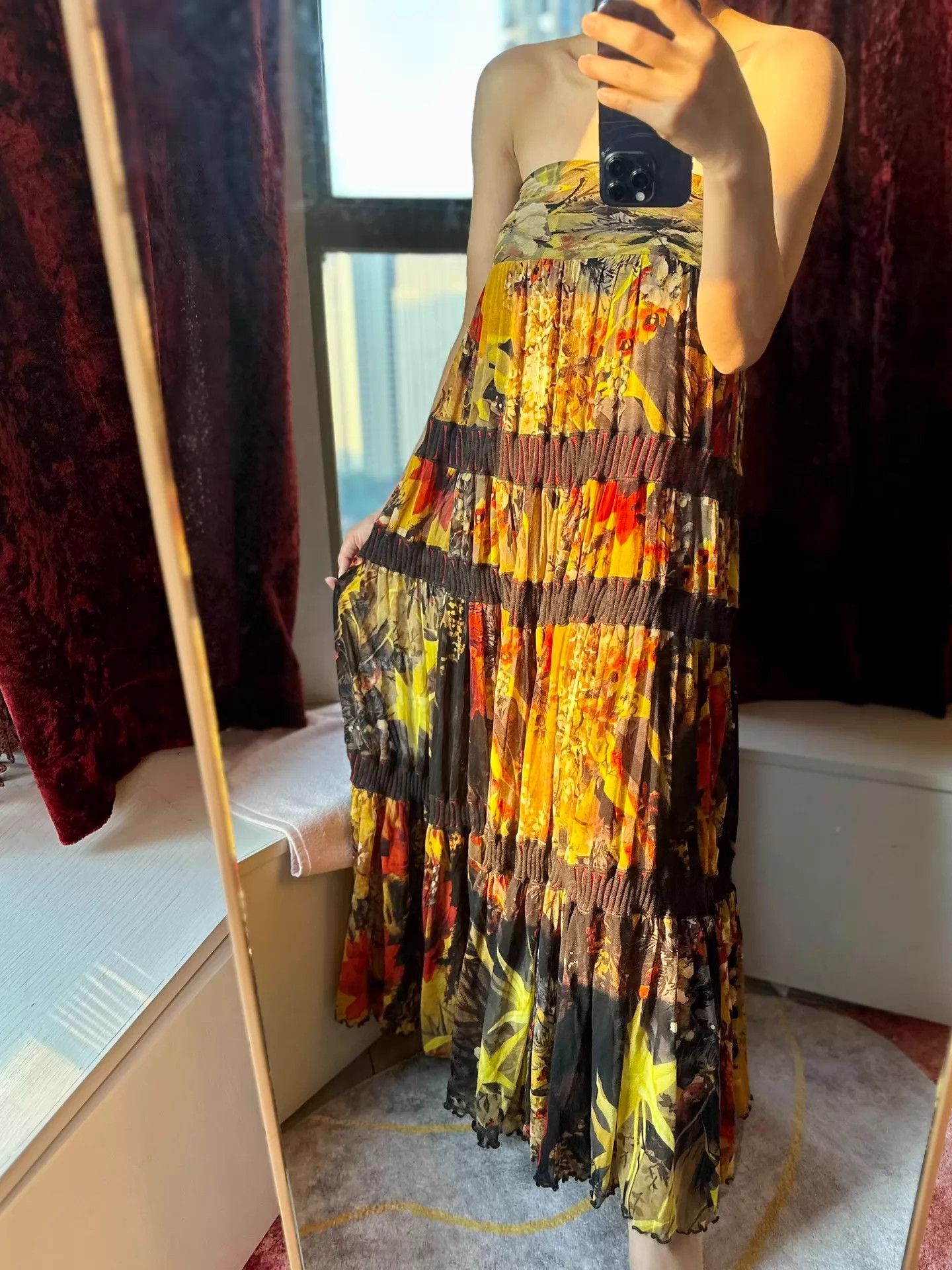 Jean Paul Gaultier JPG Strapless Long Harvest Fruit & Flower Print Dress S Size S / US 4 / IT 40 - 1 Thumbnail