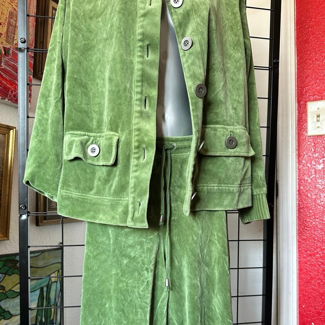 Other charter club green velvet sweat set, jacket and pants Size L / US 10 / IT 46 - 2 Thumbnail