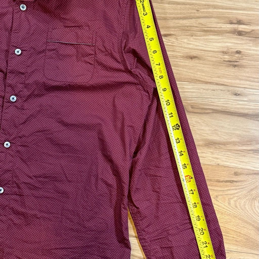 J Brand Descendant of Thieves Men’s L Burgundy Dot Button Shirt Size US L / EU 52-54 / 3 - 6 Thumbnail