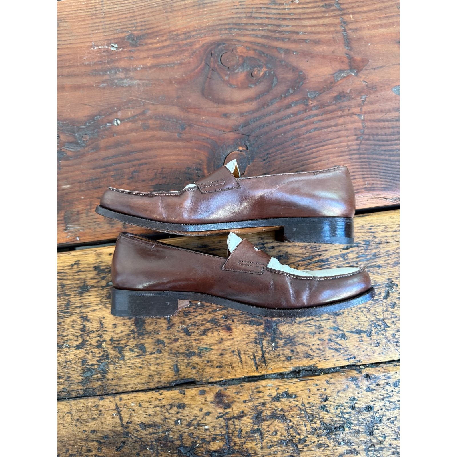 Tom Ford Tom Ford Brown and White Loafers Size US 12 / EU 45 - 6 Thumbnail