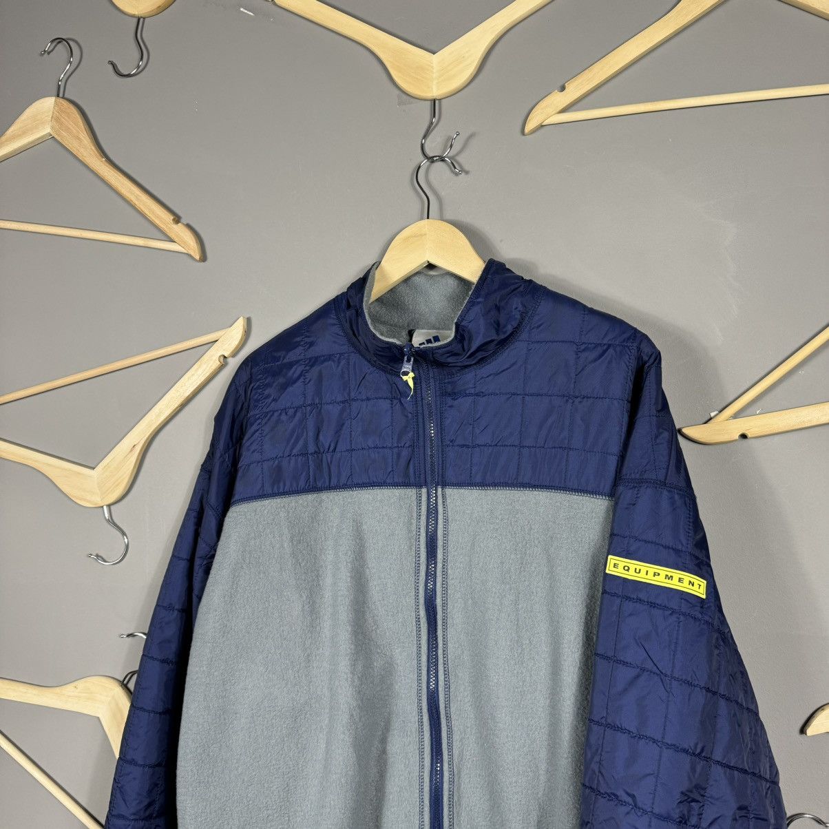 Adidas × Vintage Vintage Adidas Equipment 90s Zip Fleece Size US L / EU 52-54 / 3 - 4 Thumbnail