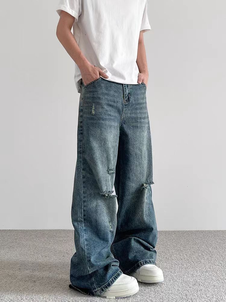 Japanese Brand × Jean Vintage ripped washed slouchy slouchy jeans Size US 34 / EU 50 - 1 Thumbnail