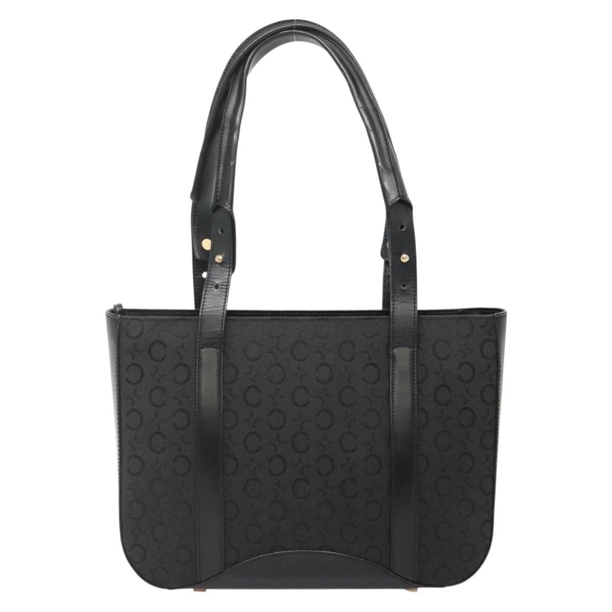 Celine CELINE C Macadam Canvas Tote Bag Black Gold Size ONE SIZE - 3 Thumbnail