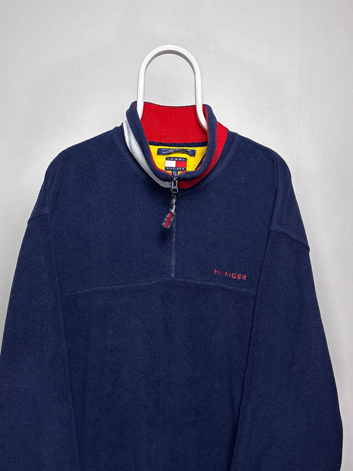 Tommy Hilfiger Vintage Tommy Hilfiger Fleece Pullover 1/4 Zip Y2K Jacket Size US XXL / EU 58 / 5 - 2 Thumbnail