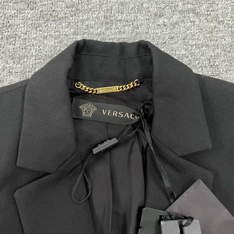 Versace Black and gold pin blazer