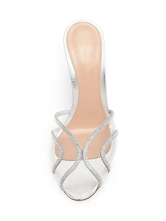 Gianvito Rossi os11x0126 Burma 95mm Embellished Sandals in Silver Size US 7 / IT 37 - 4 Thumbnail