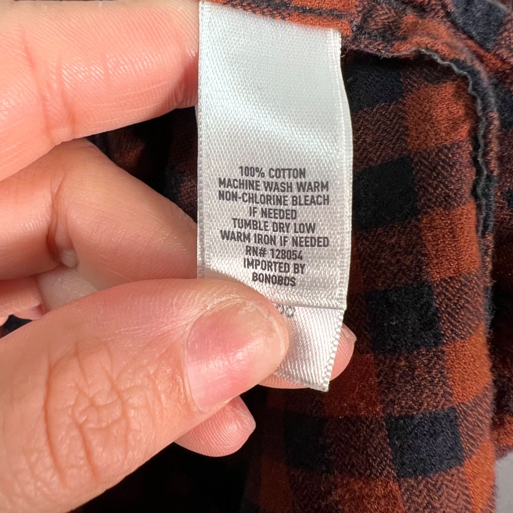 Bonobos Bonobos Mens Button-Up Shirt Gingham Slim Fit Orange Size M Ethnic? (No N/A) Size US M / EU 48-50 / 2 - 4 Thumbnail