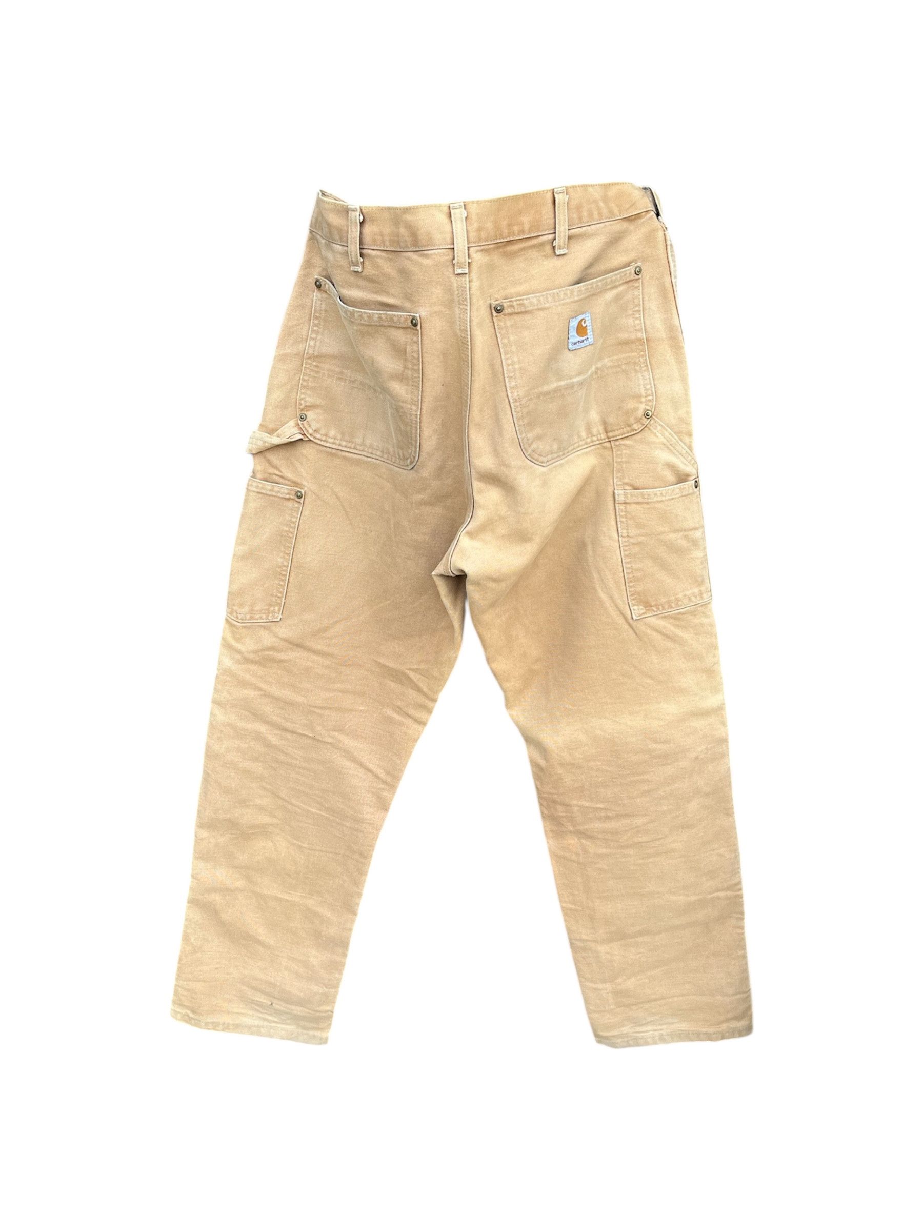 Carhartt Carhatt Double Knee Dungaree Sun Faded Distressed Pants Size US 34 / EU 50 - 7 Thumbnail