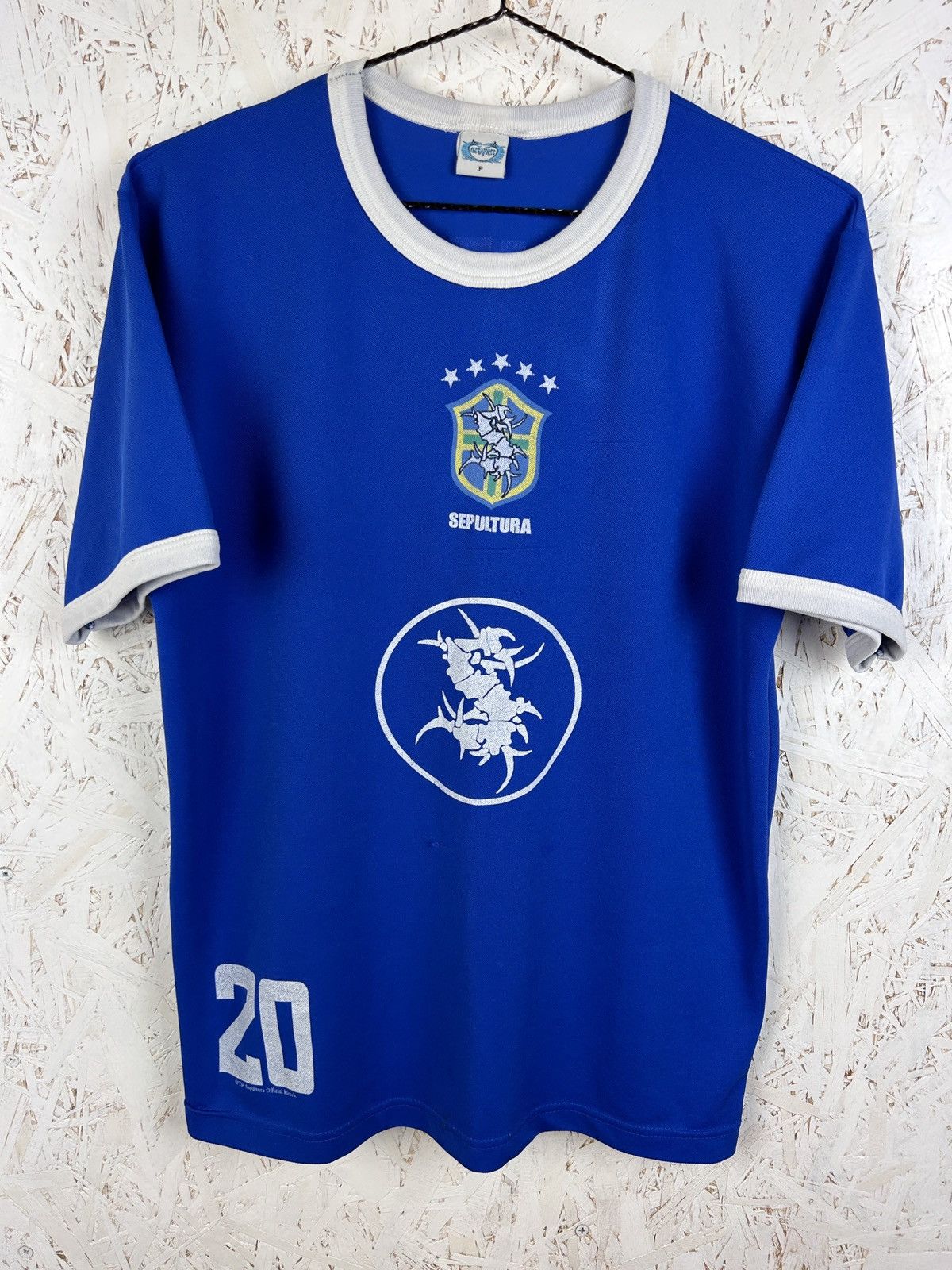 90s Vintage Sepultura Metal Band Brazil Soccer Jersey