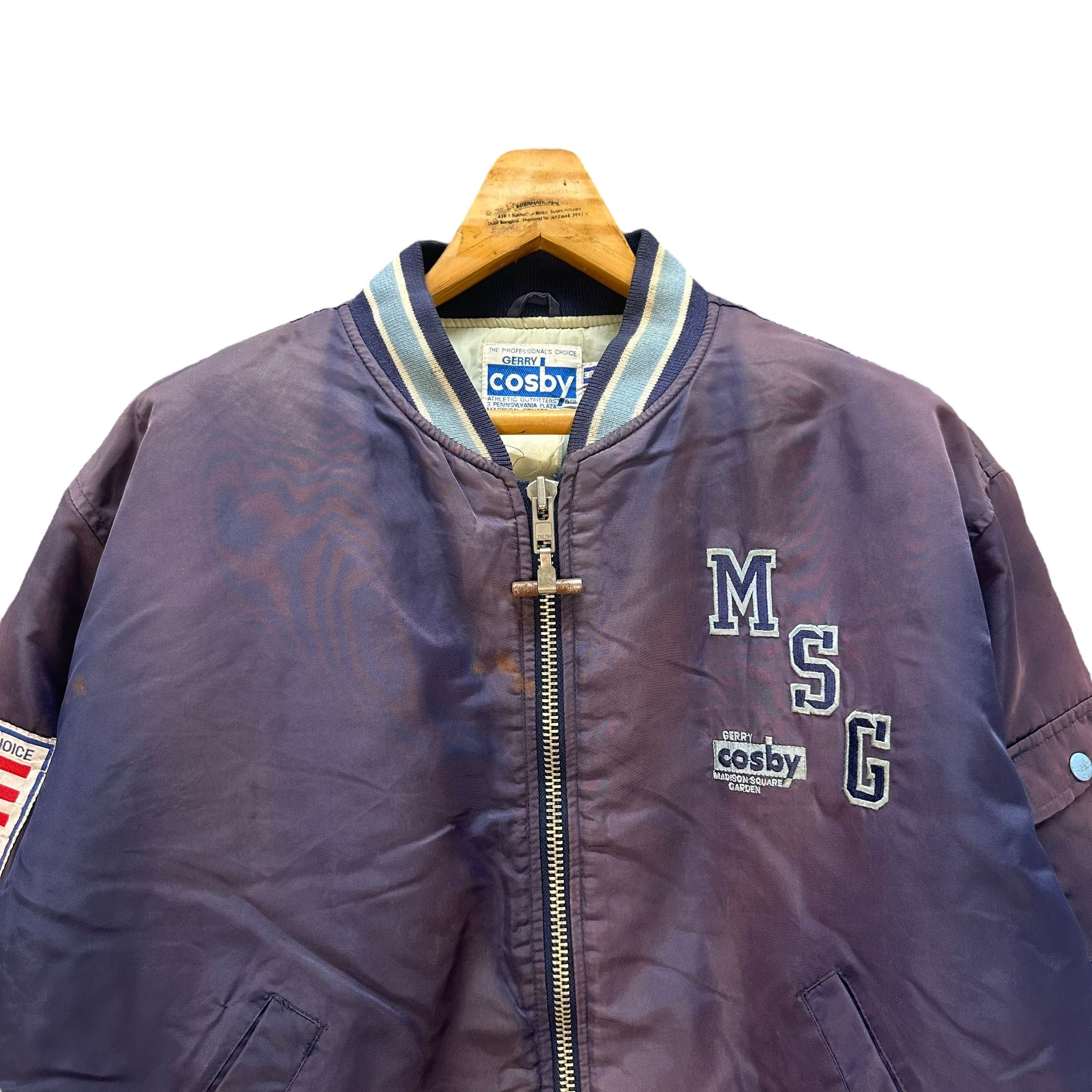 Vintage 80's COSBY MSG BIG LOGO SUN FADED BOMBER JACKET #8745-024 Size US L / EU 52-54 / 3 - 5 Thumbnail